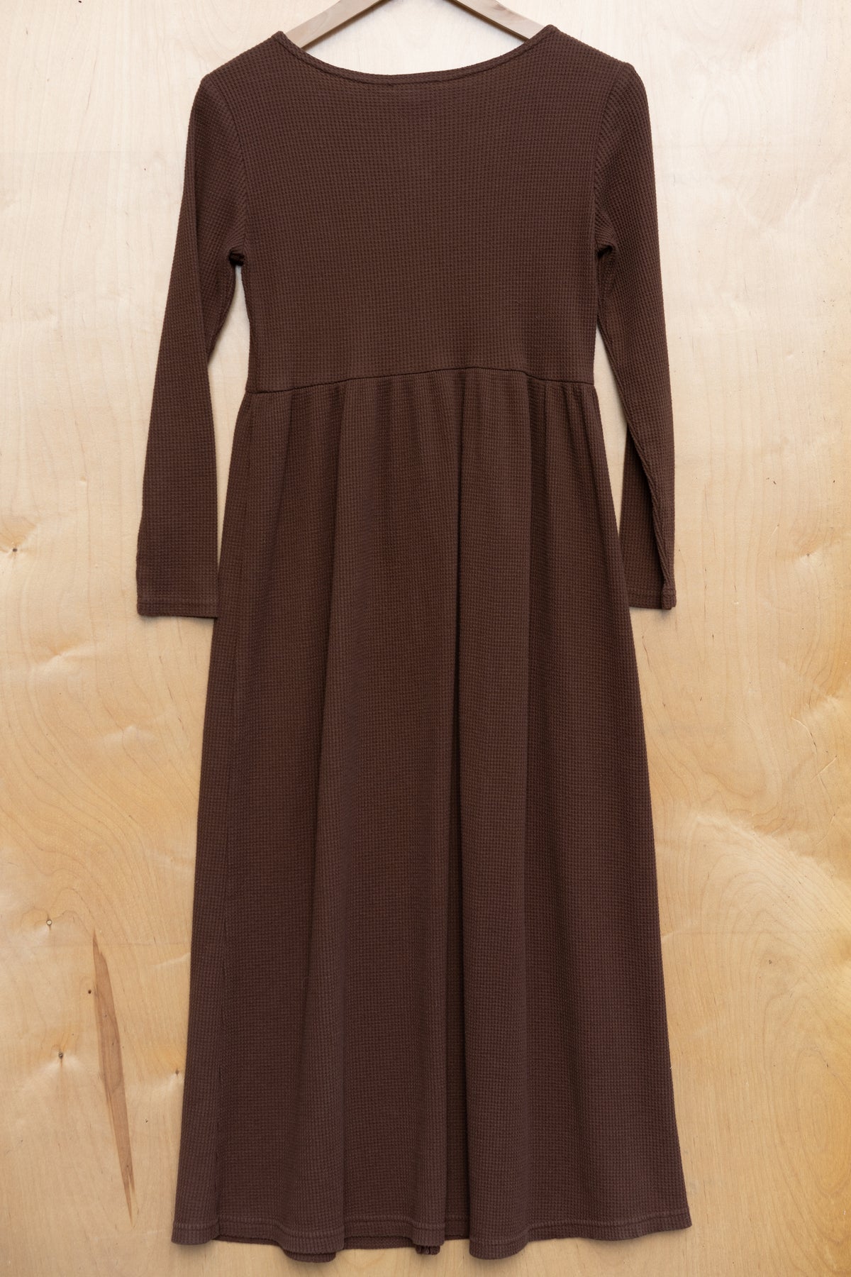 Snap-Front Waffle Knit Maxi Dress