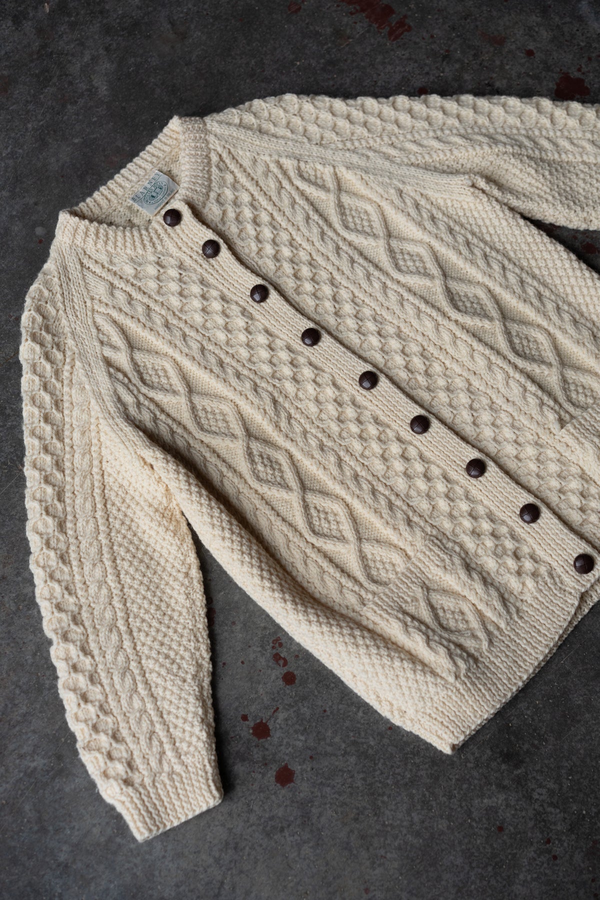 Blarney Woollen Mills Irish Hand-Knit Wool Cardigan