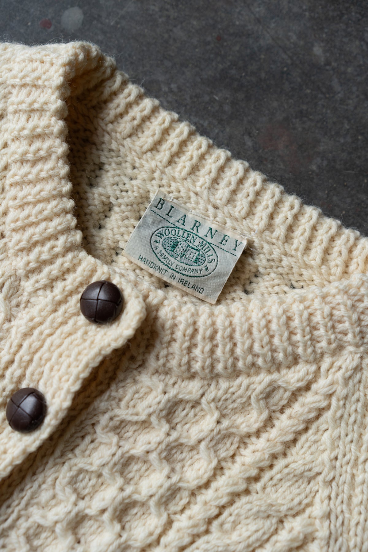 Blarney Woollen Mills Irish Hand-Knit Wool Cardigan