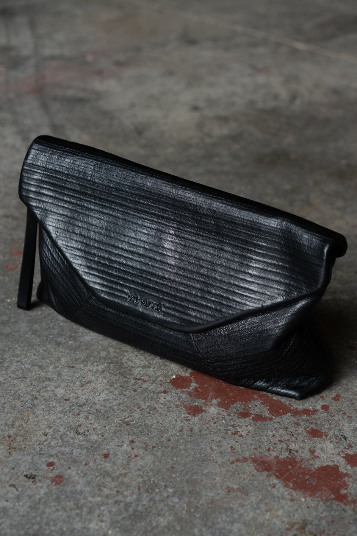 Vic Matié Black Leather Clutch