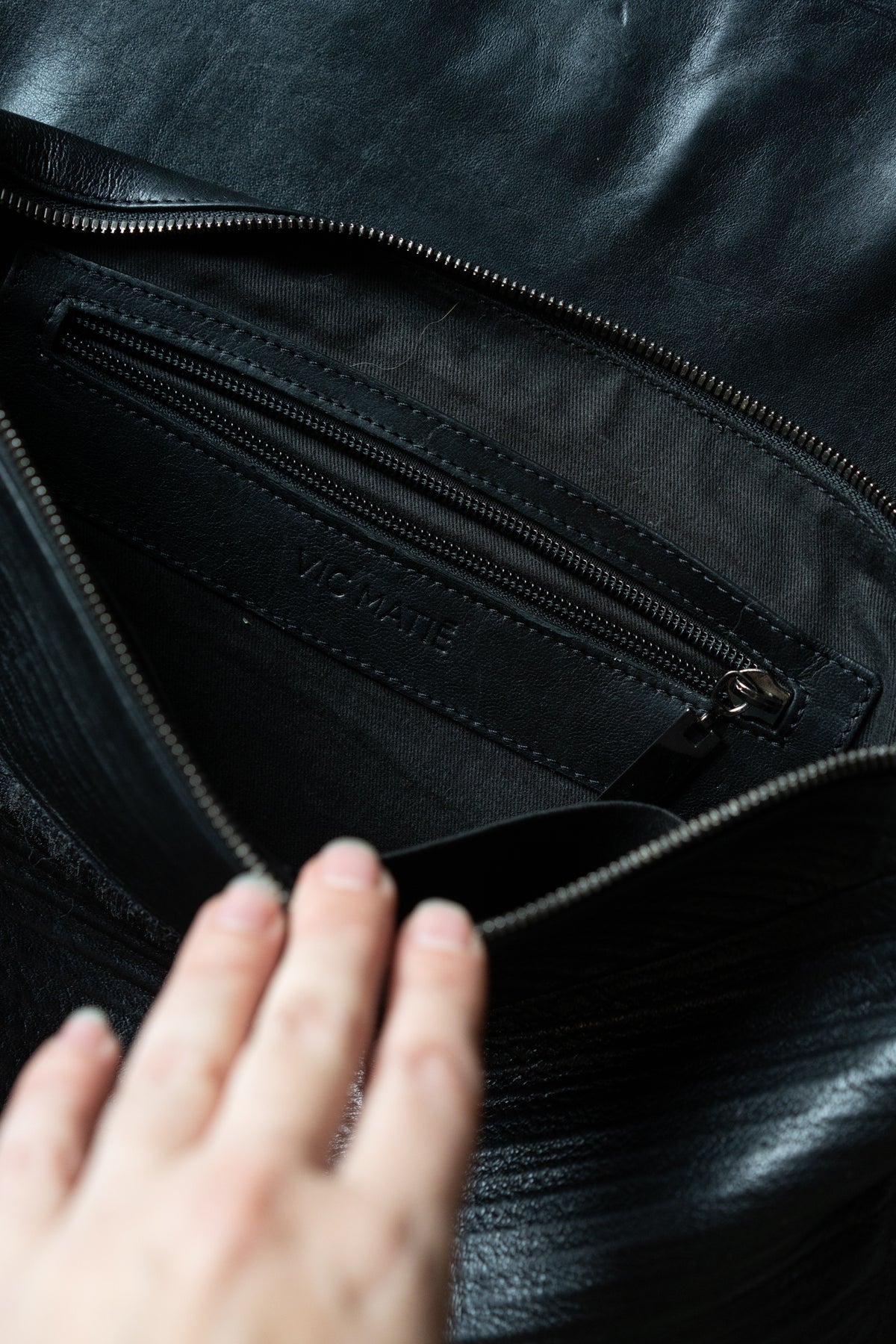 Vic Matié Black Leather Clutch