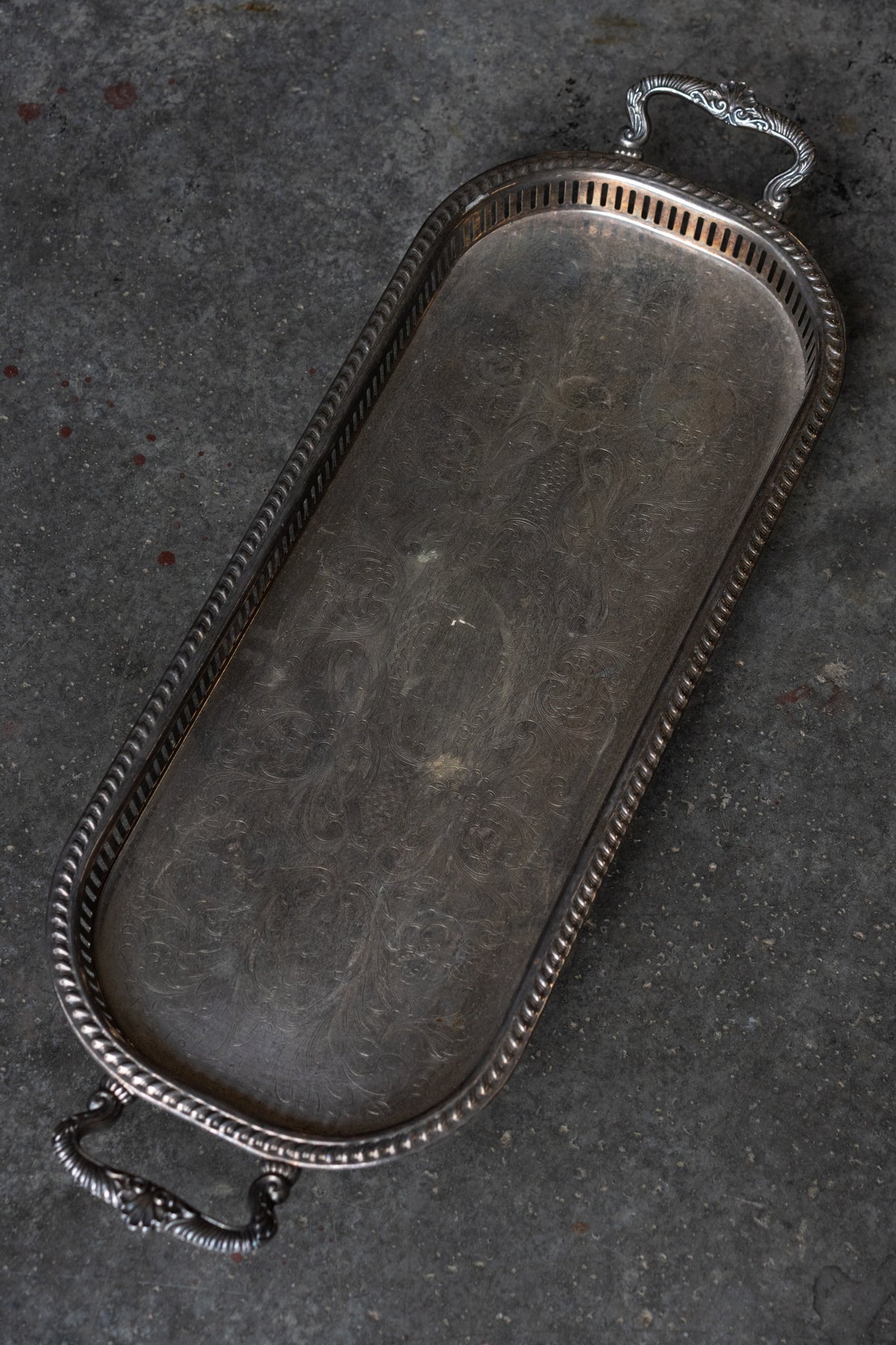 Engraved Silverplate Serving Tray