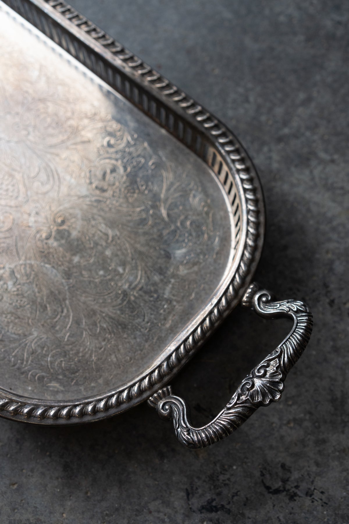 Engraved Silverplate Serving Tray