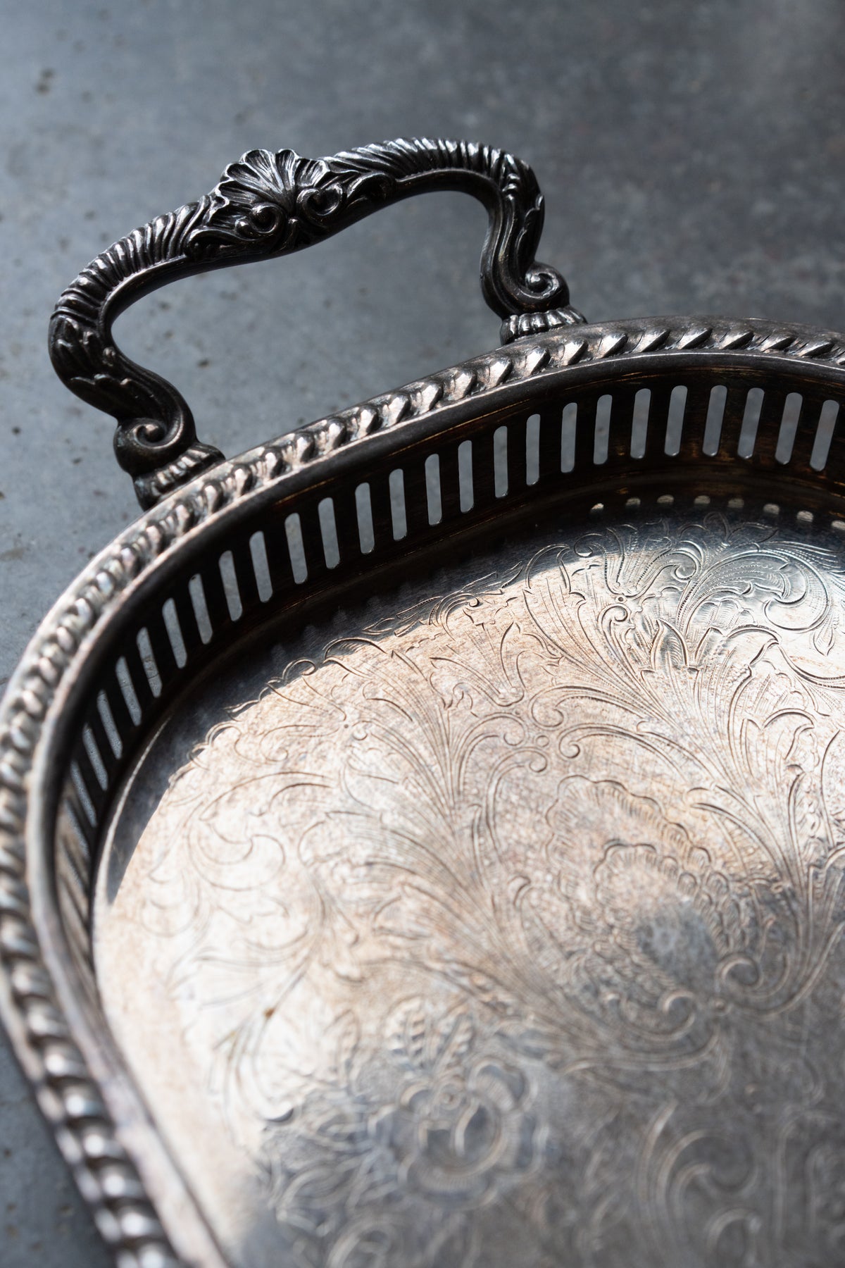 Engraved Silverplate Serving Tray
