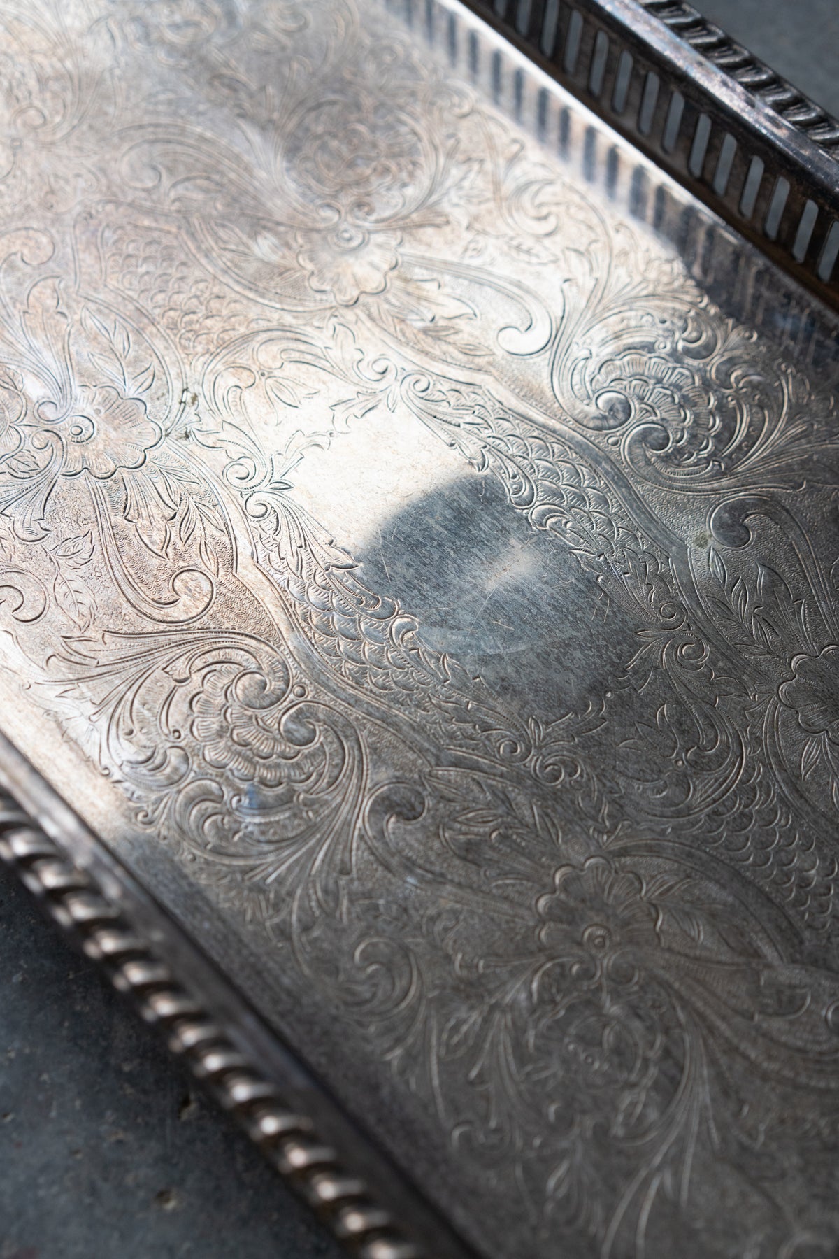 Engraved Silverplate Serving Tray