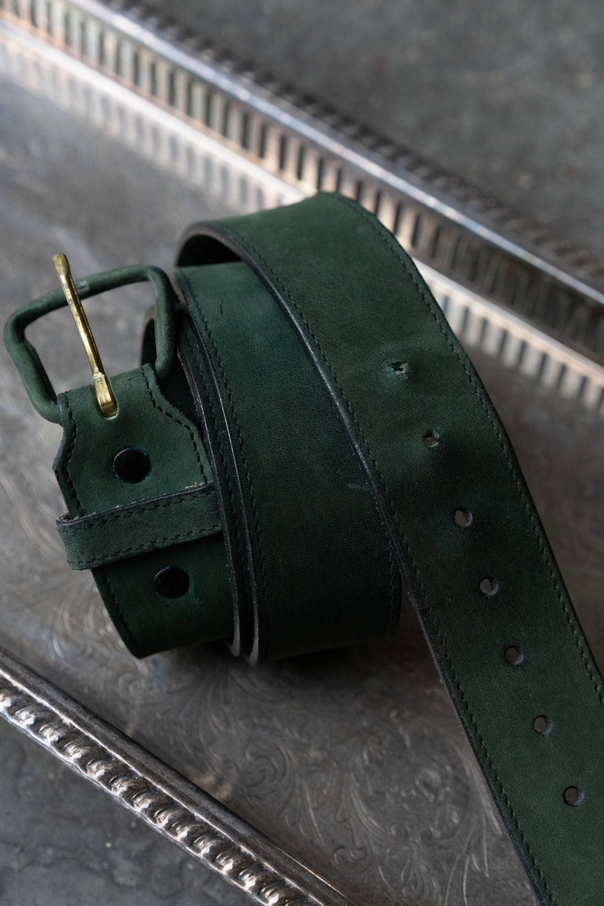 Green Nappa Leather Belt