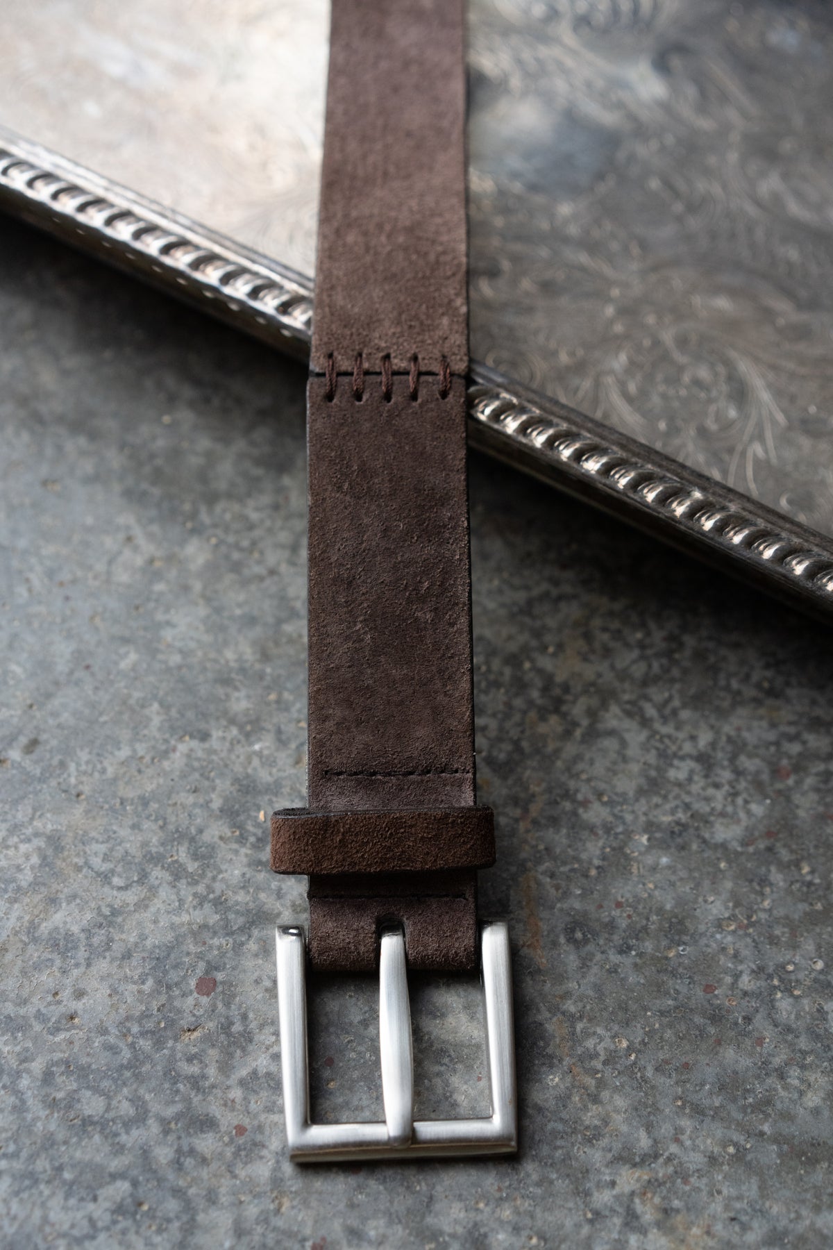 Brown Suede Leather Belt