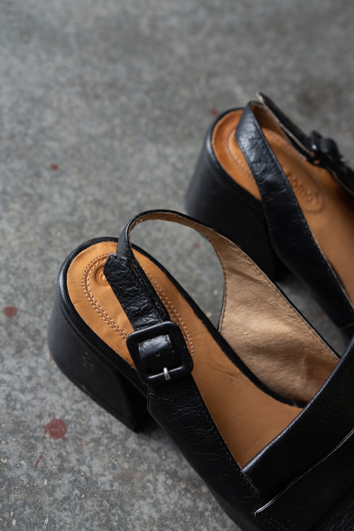 Corso Como Black Leather Slingback Loafers