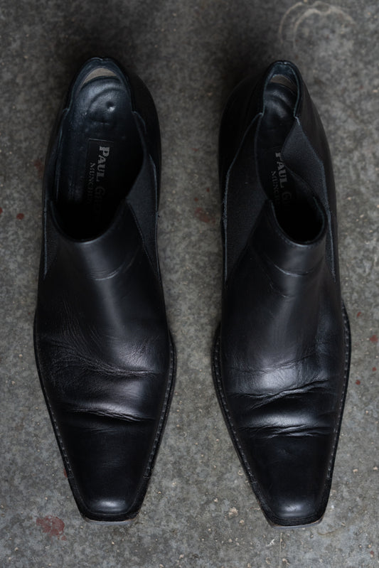 Paul Green Black Leather Ankle Boots