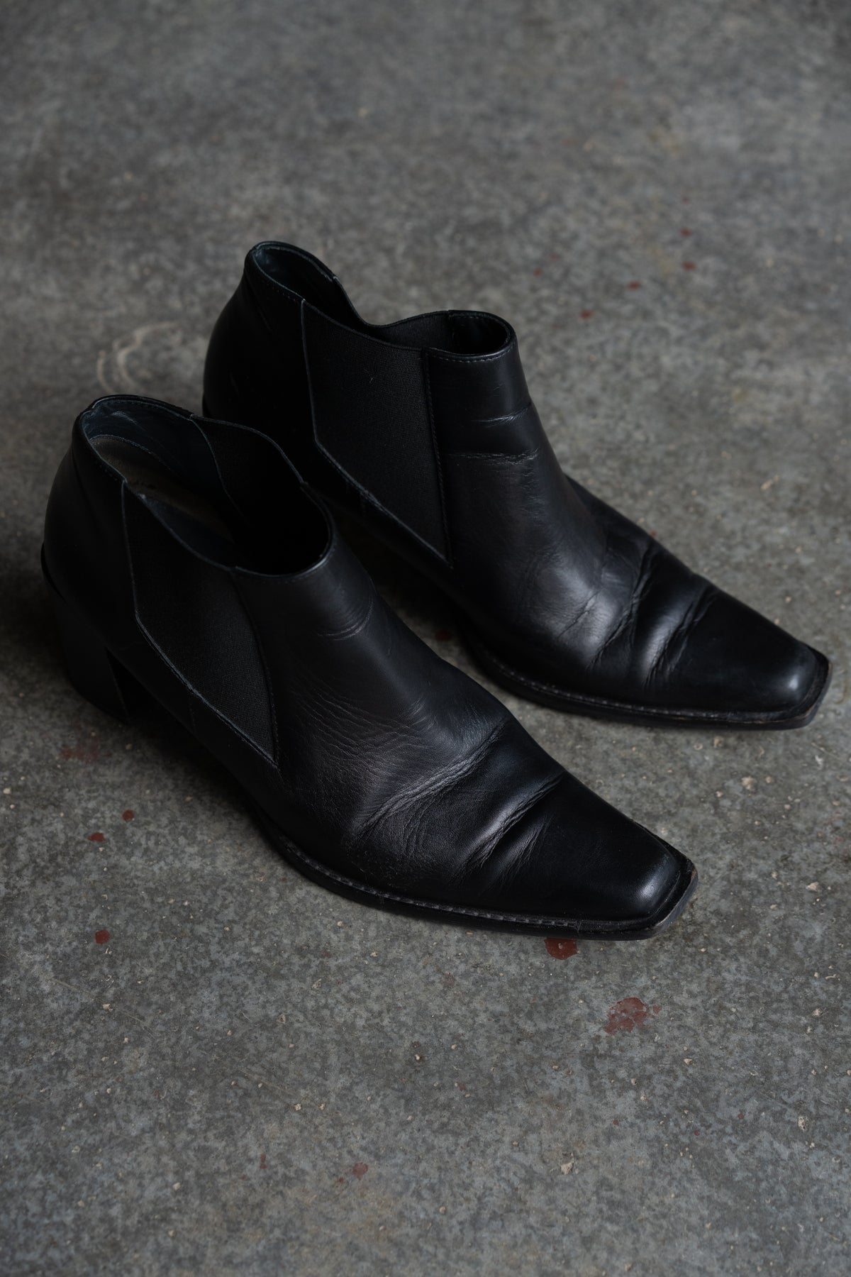 Paul Green Black Leather Ankle Boots