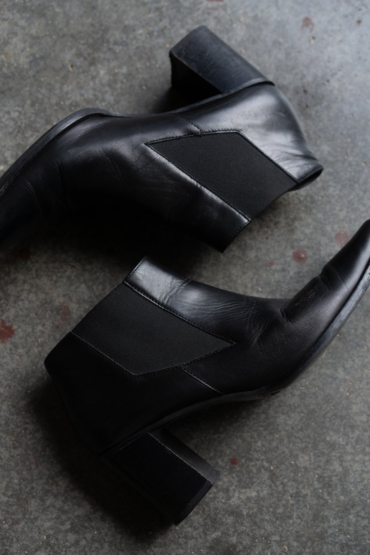 Paul Green Black Leather Ankle Boots