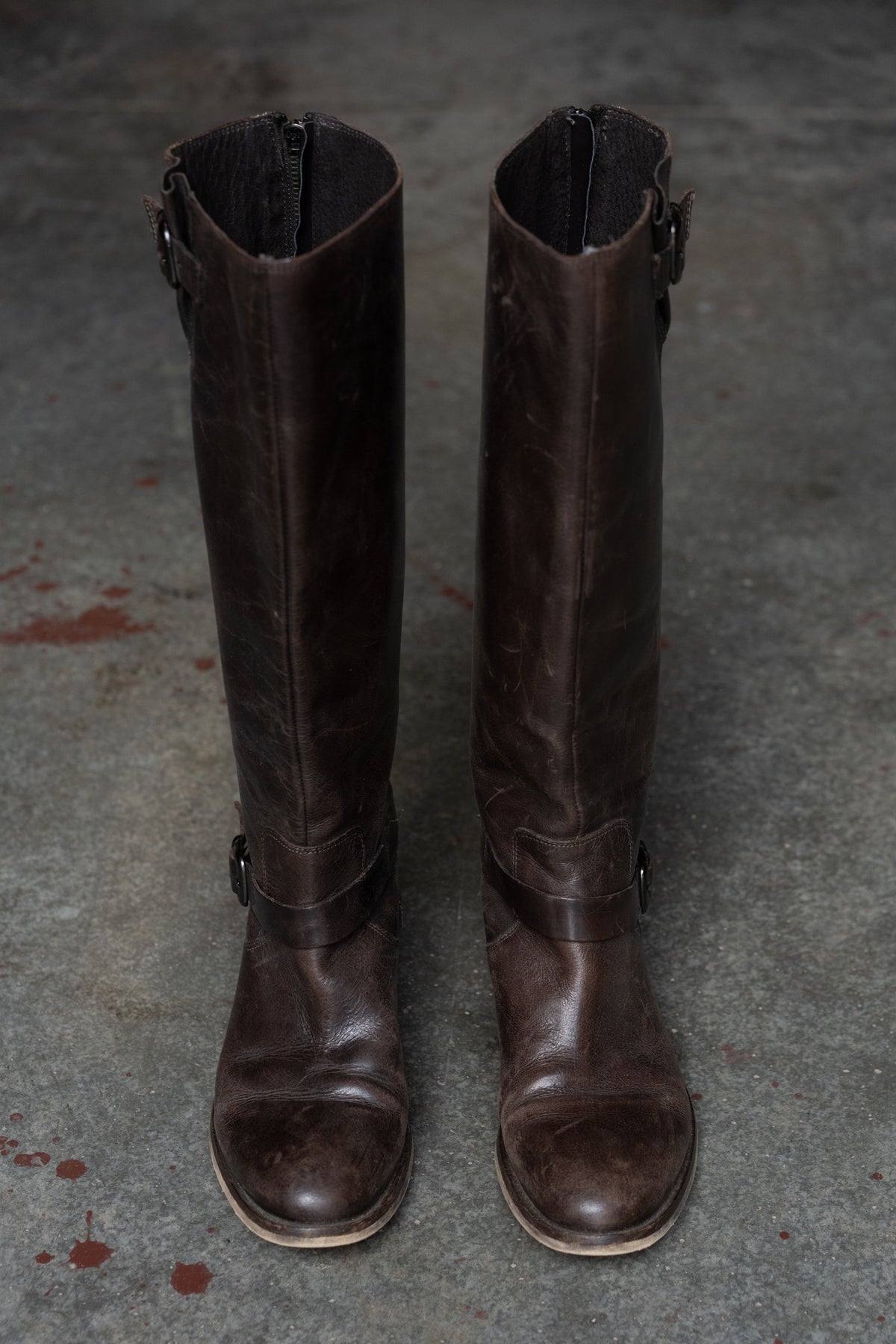 90s Aldo Brown Leather Harness Riding Boots