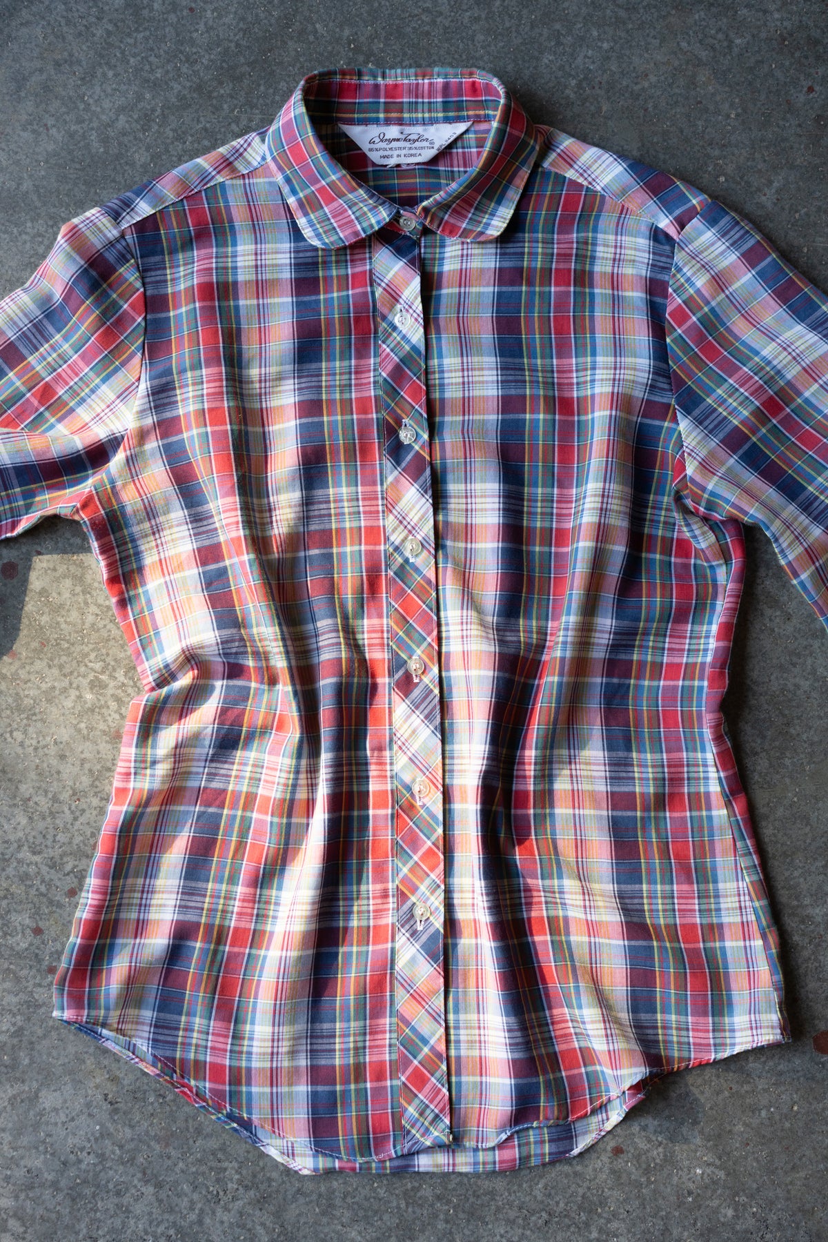 80s Wayne Taylor Plaid Button Down Shirt
