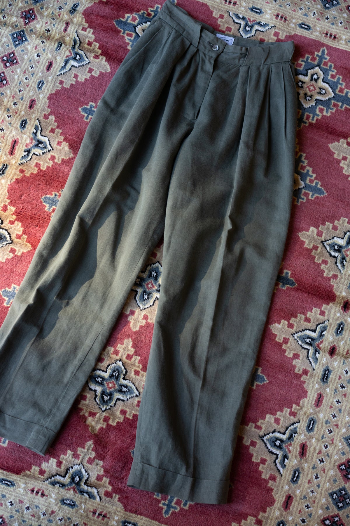 Waterland Affairs Olive Green Pleated Trousers