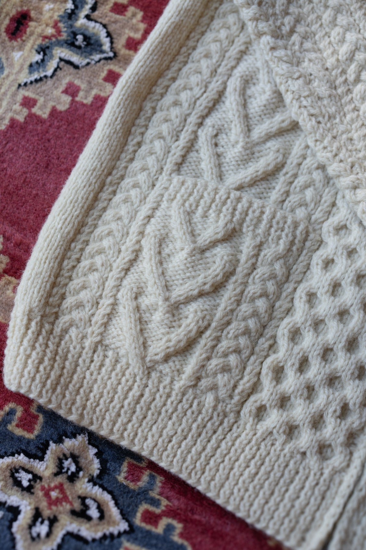 Gaeltarra Irish Wool Cable Knit Zip Sweater
