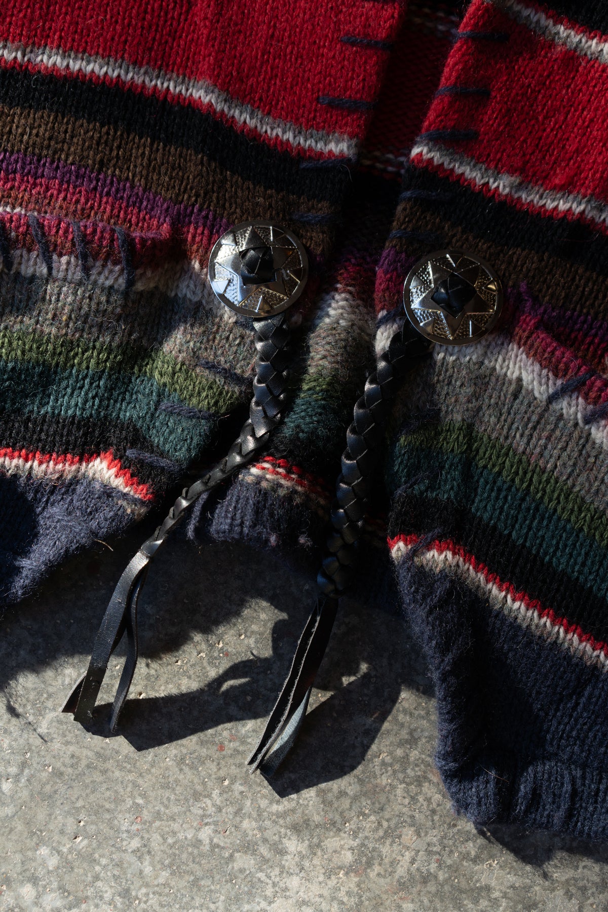 Beyond Blue Wool Striped Southwestern Cardigan
