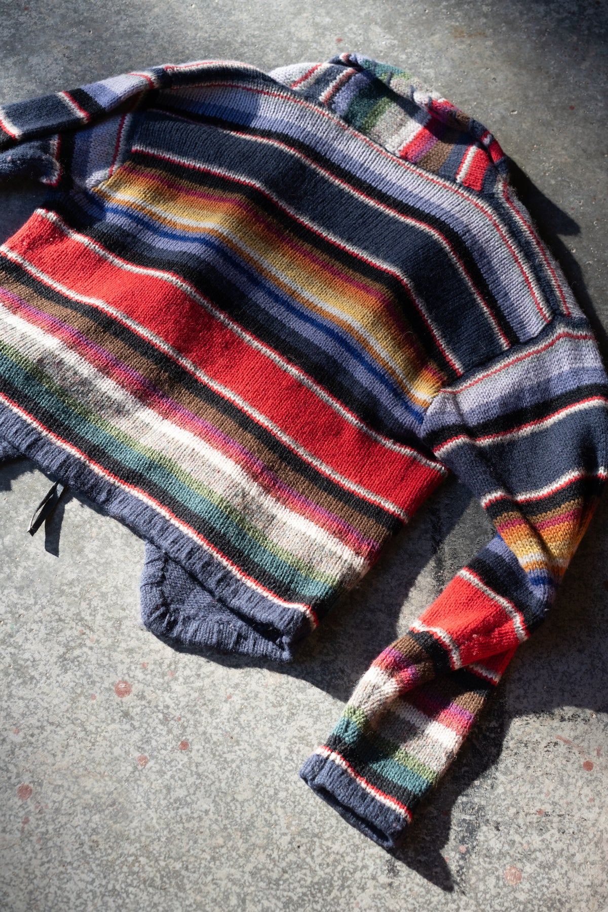 Beyond Blue Wool Striped Southwestern Cardigan
