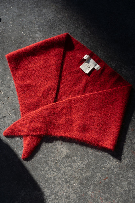 Hansel from Basel Red Cashmere Silk Triangle Scarf
