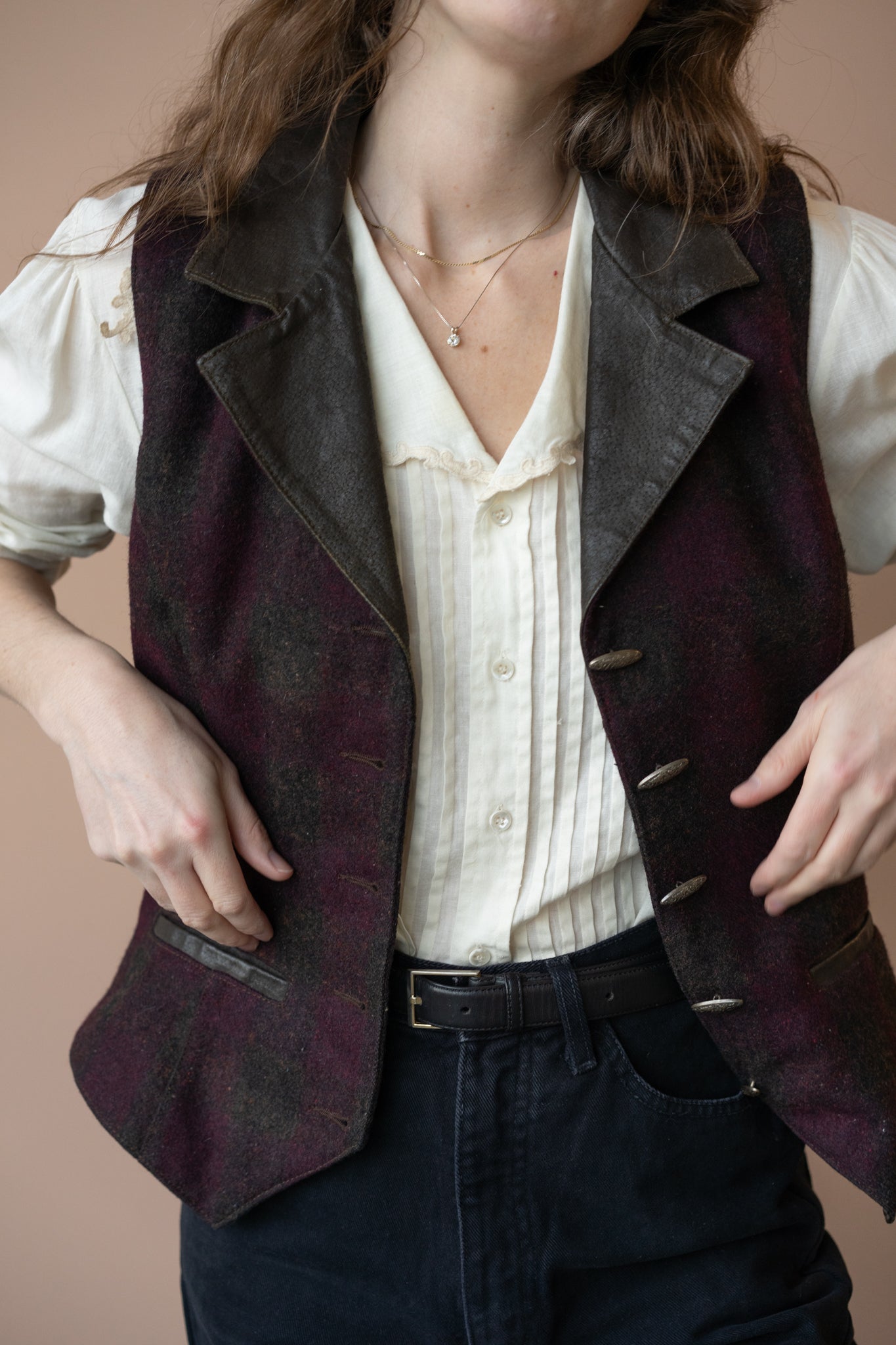 Leather Trim Vest