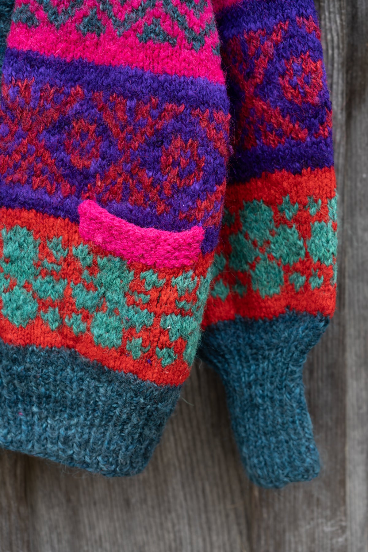 Abstract Pattern Wool Cardigan