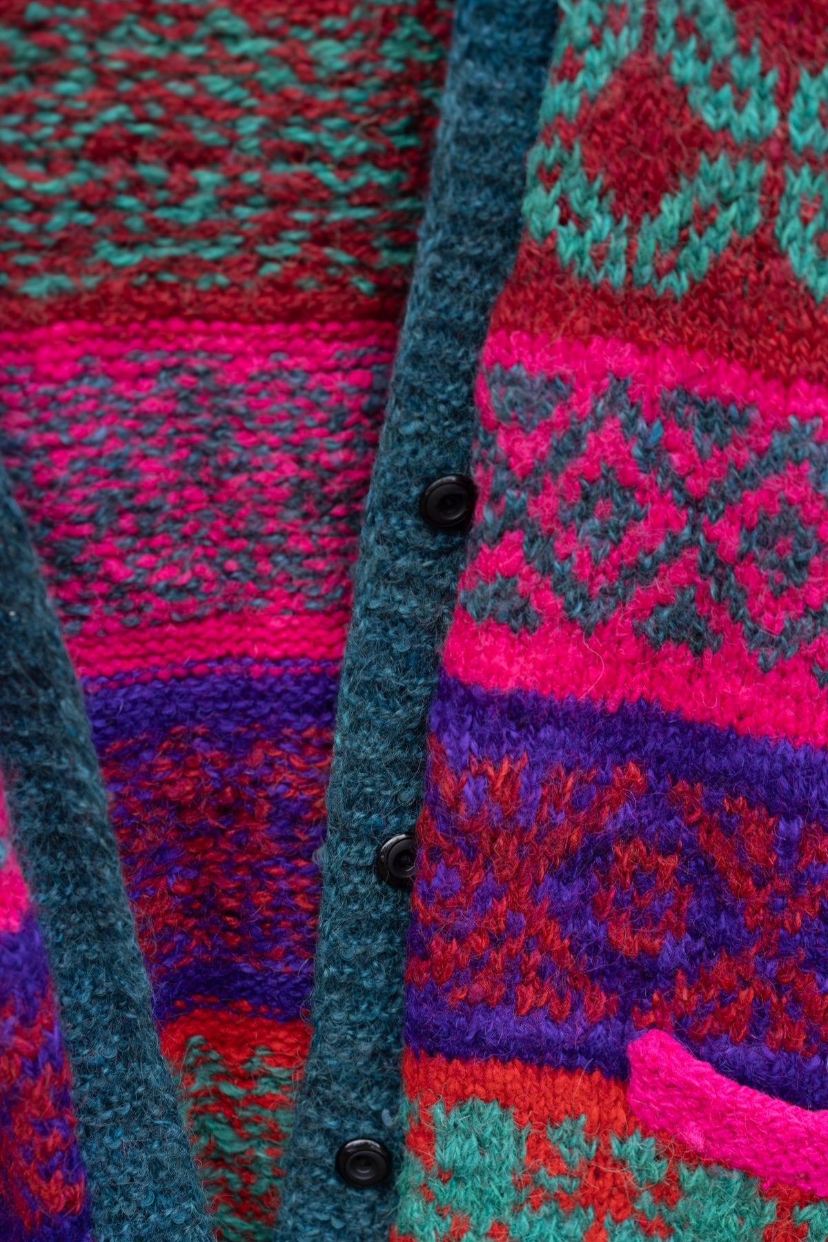 Abstract Pattern Wool Cardigan