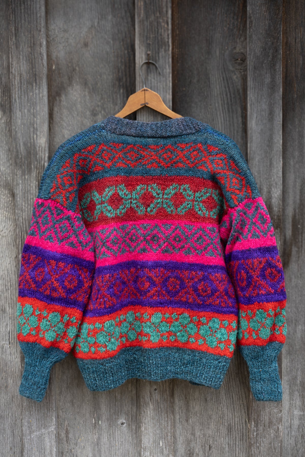 Abstract Pattern Wool Cardigan