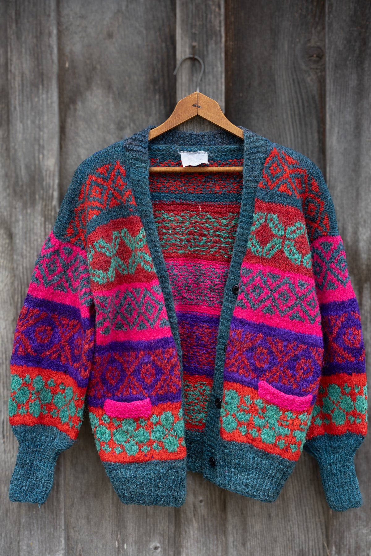 Abstract Pattern Wool Cardigan