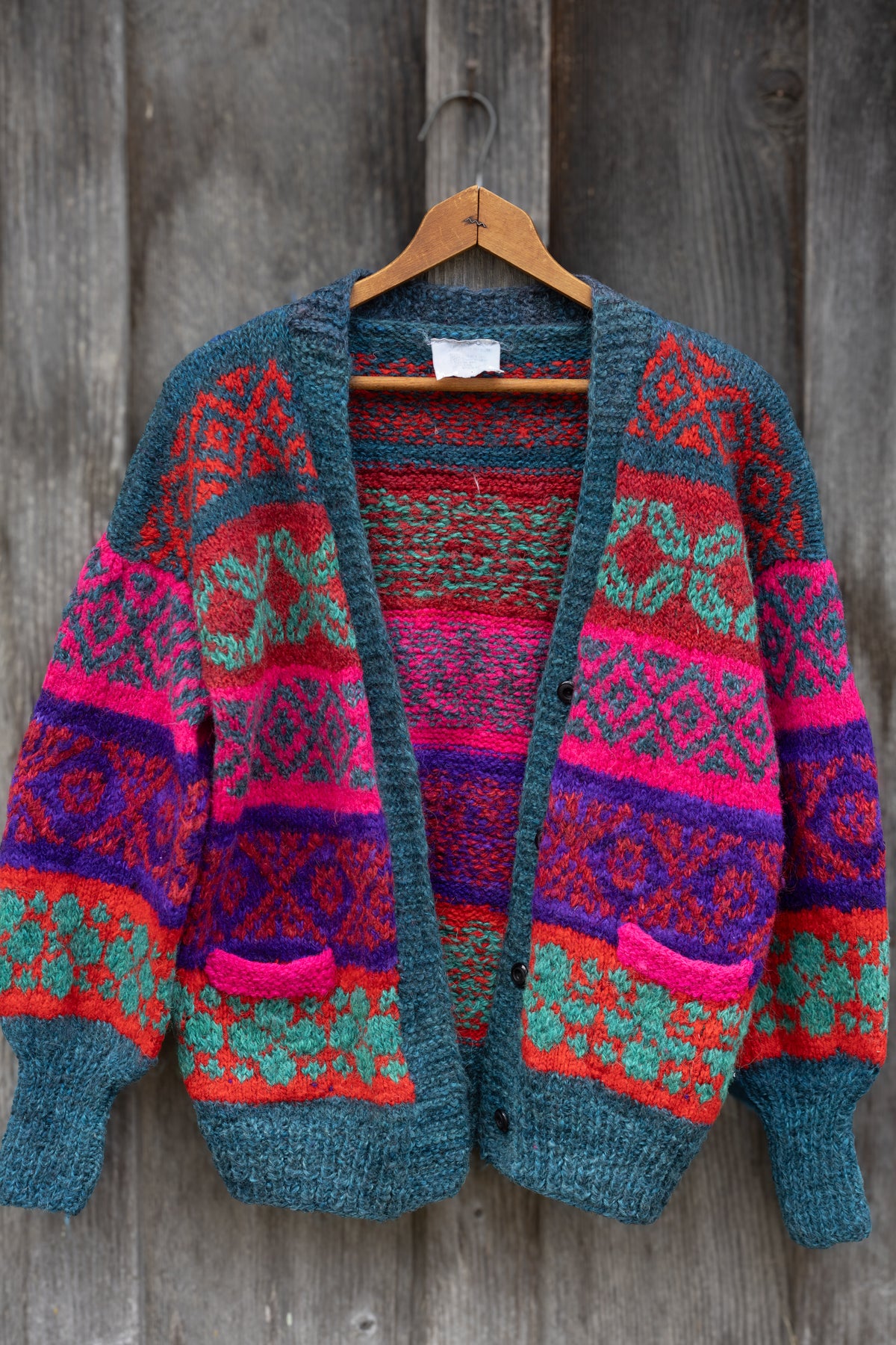 Abstract Pattern Wool Cardigan