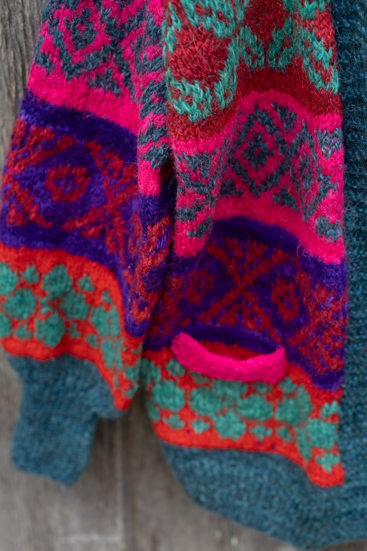 Abstract Pattern Wool Cardigan
