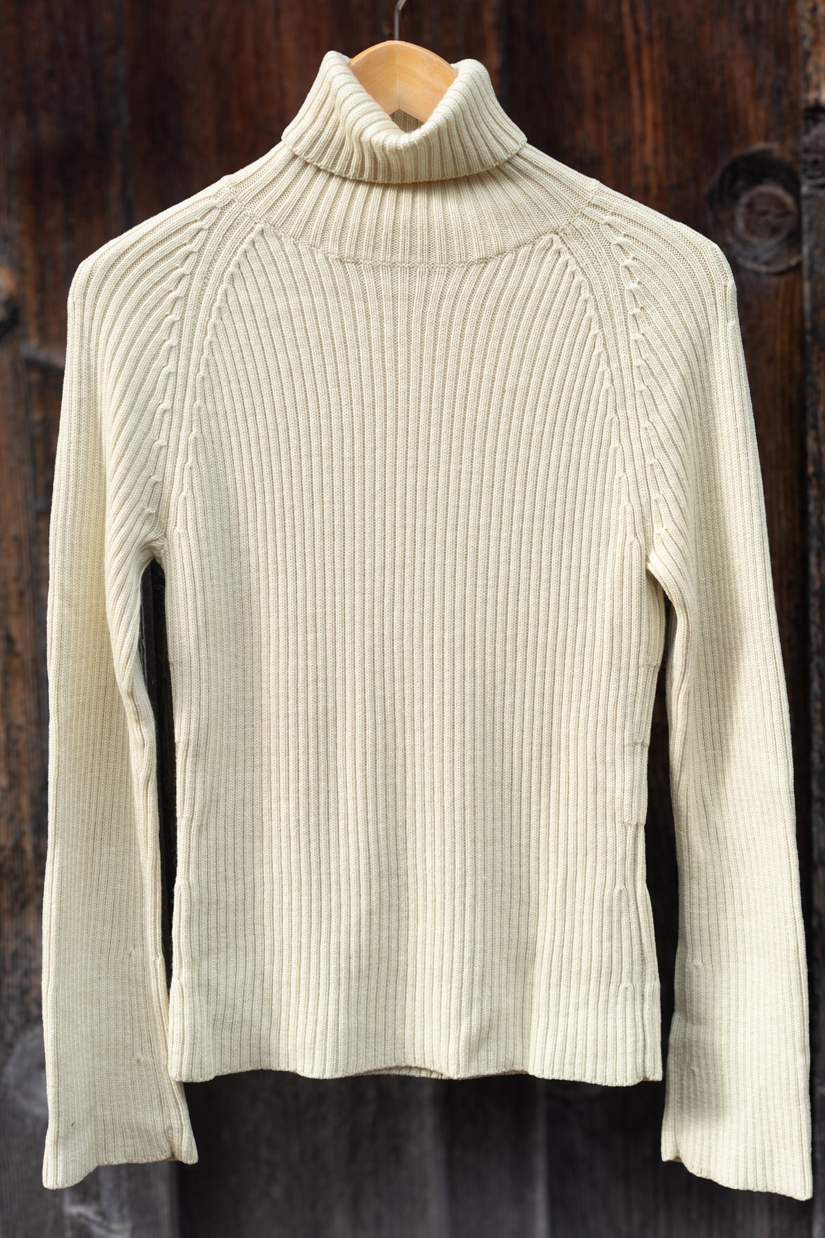 Pale Celadon Ribbed Merino Wool Turtleneck