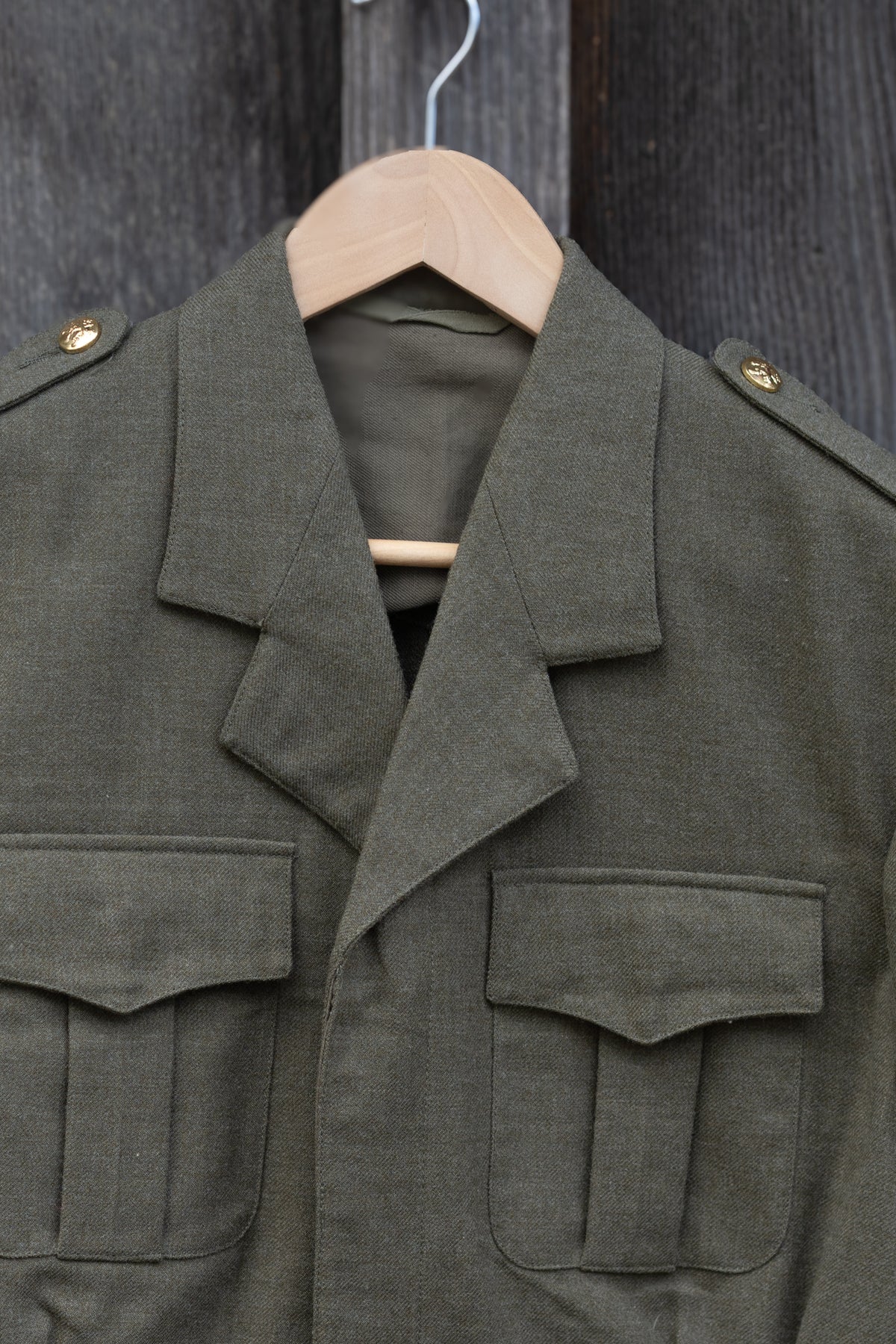 1968 Belgian Military Olive Wool Cropped Jacket