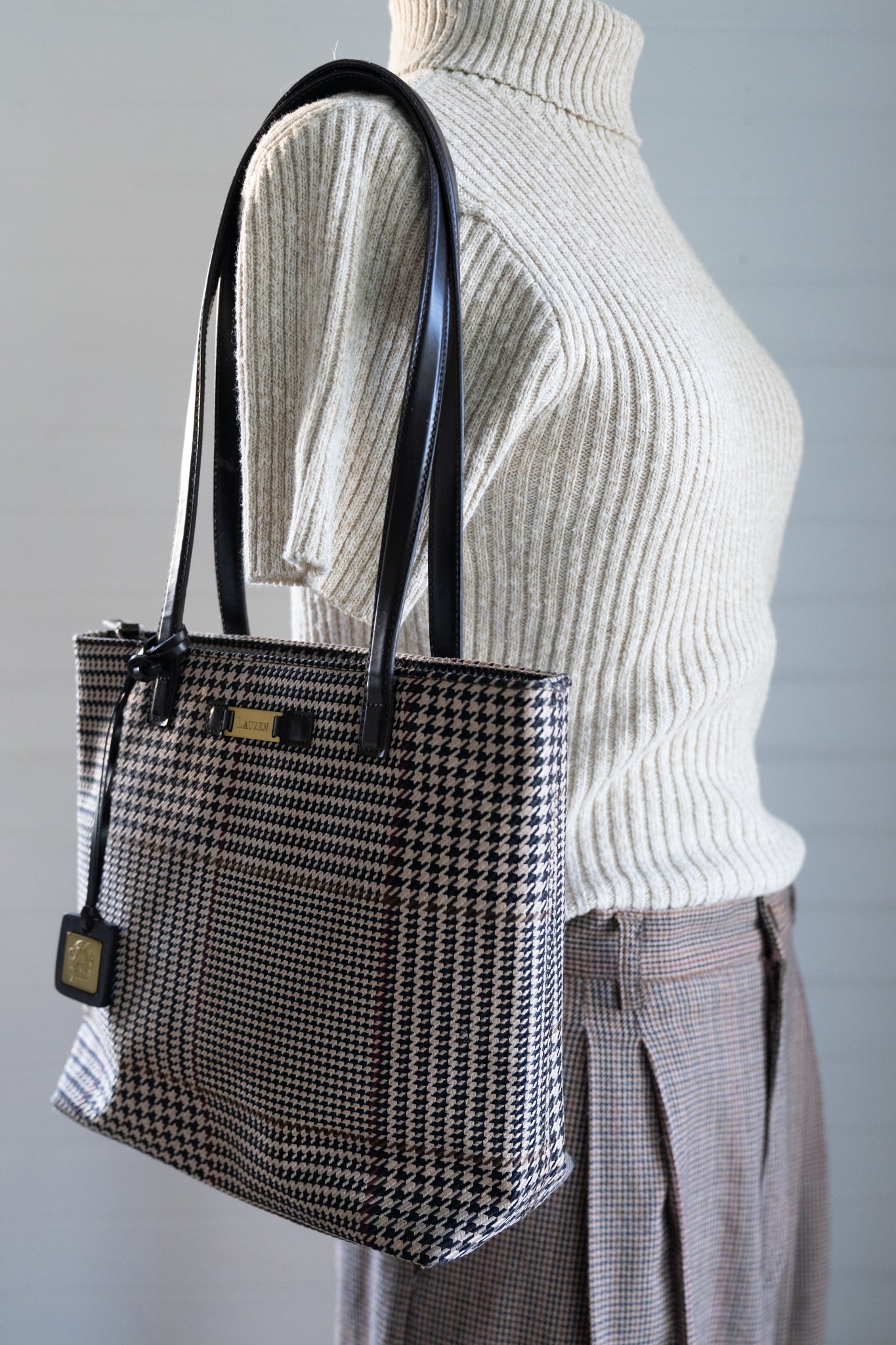 RL Lauren Houndstooth Handbag