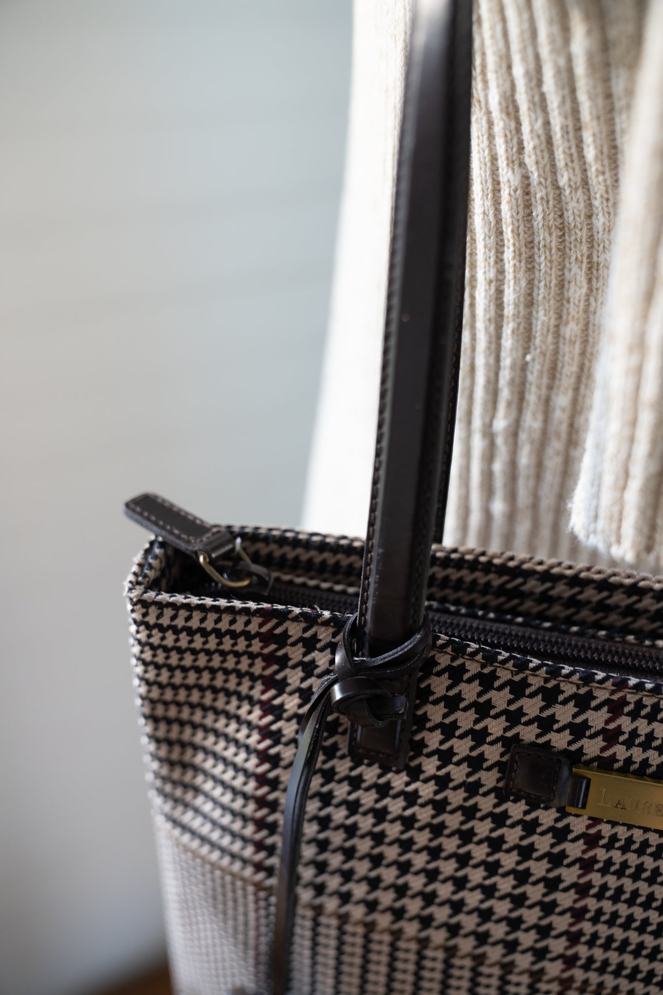 RL Lauren Houndstooth Handbag