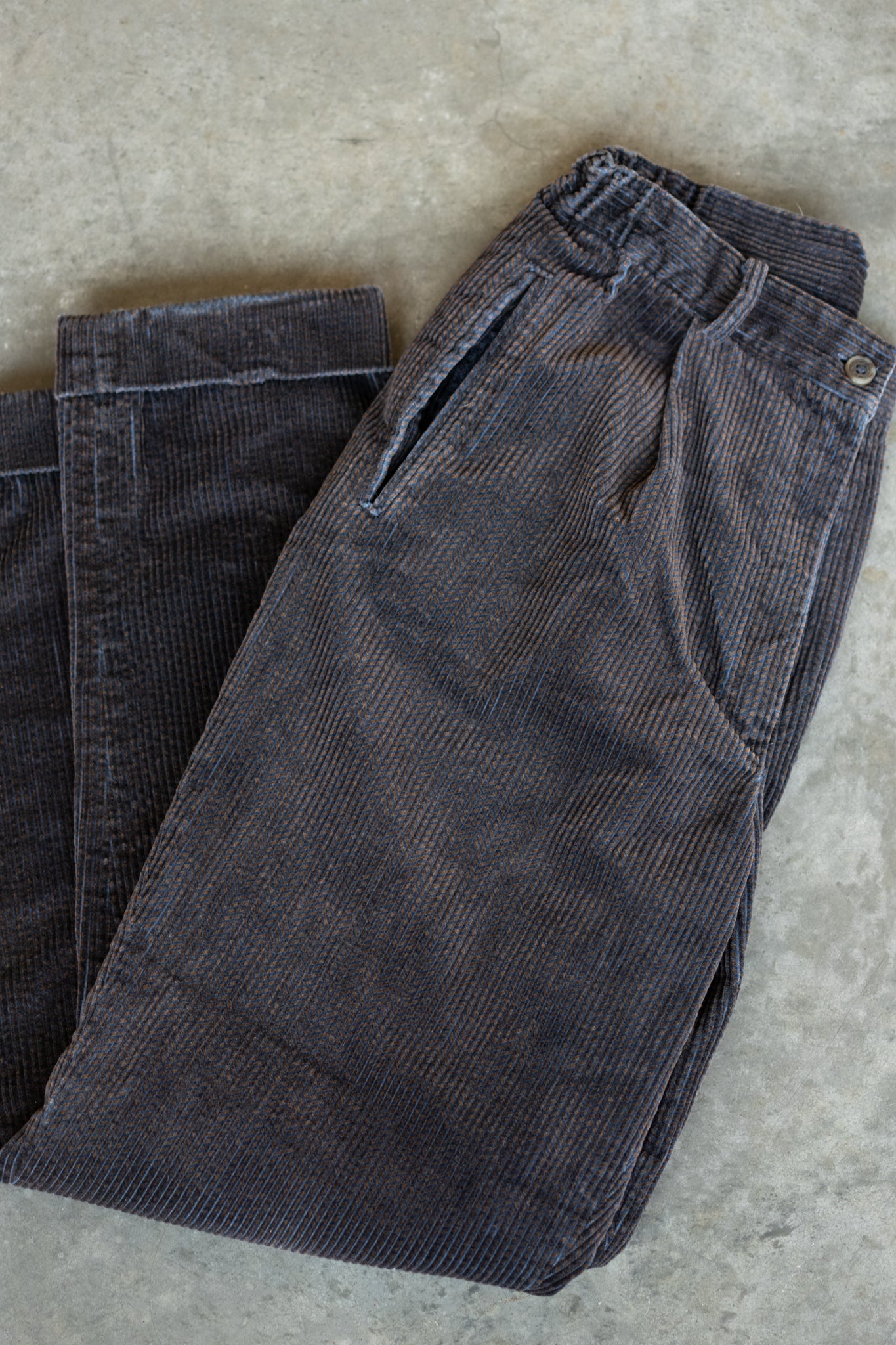 L.L. Bean Brown & Navy Chevron Corduroy Pants