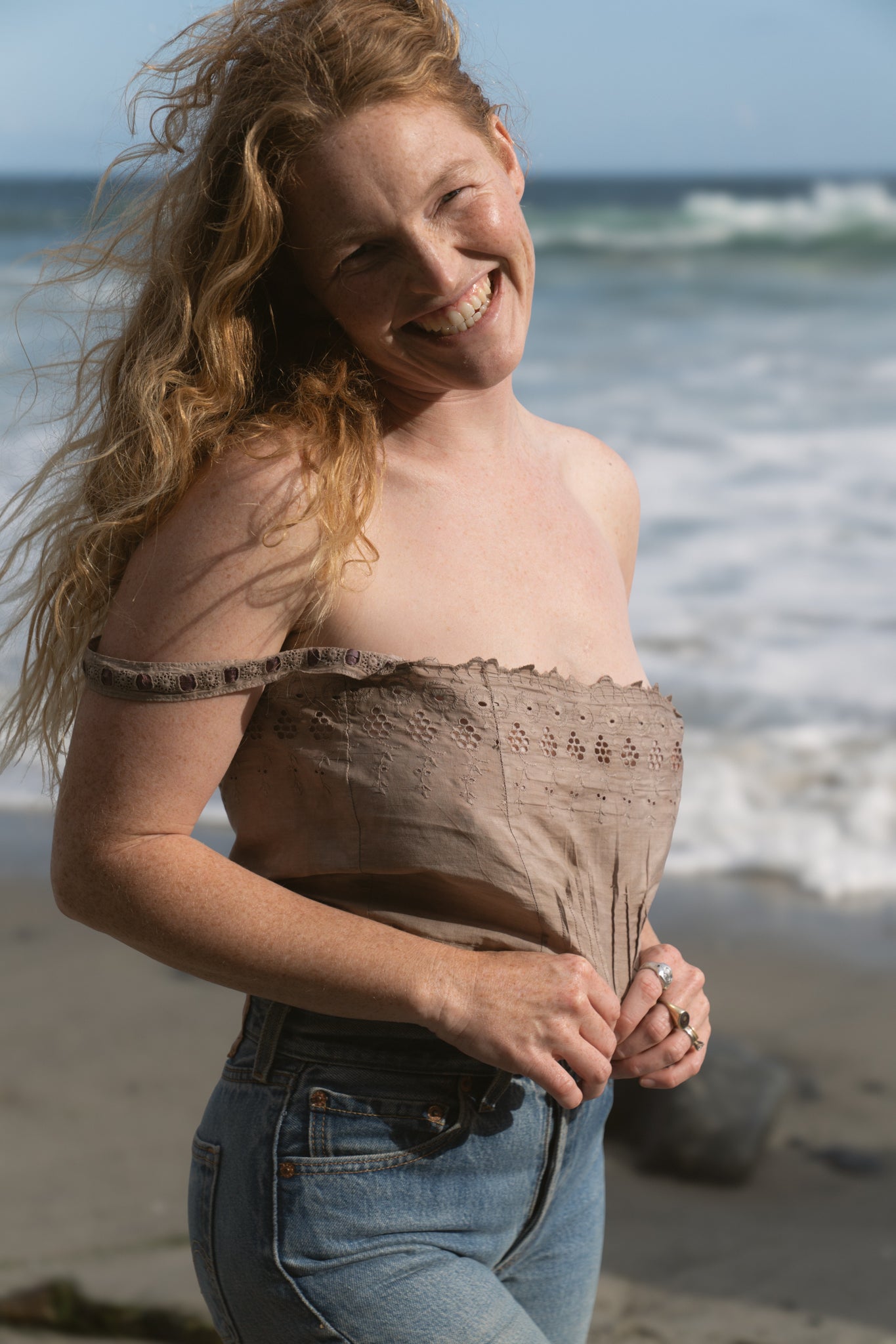 Cotton Eyelet Cropped Top