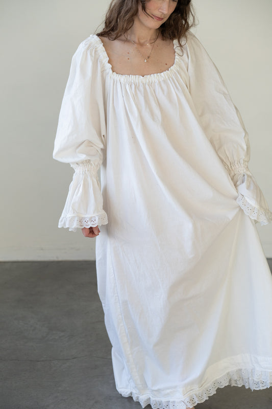 Hand-Made Cotton Eyelet Nightgown