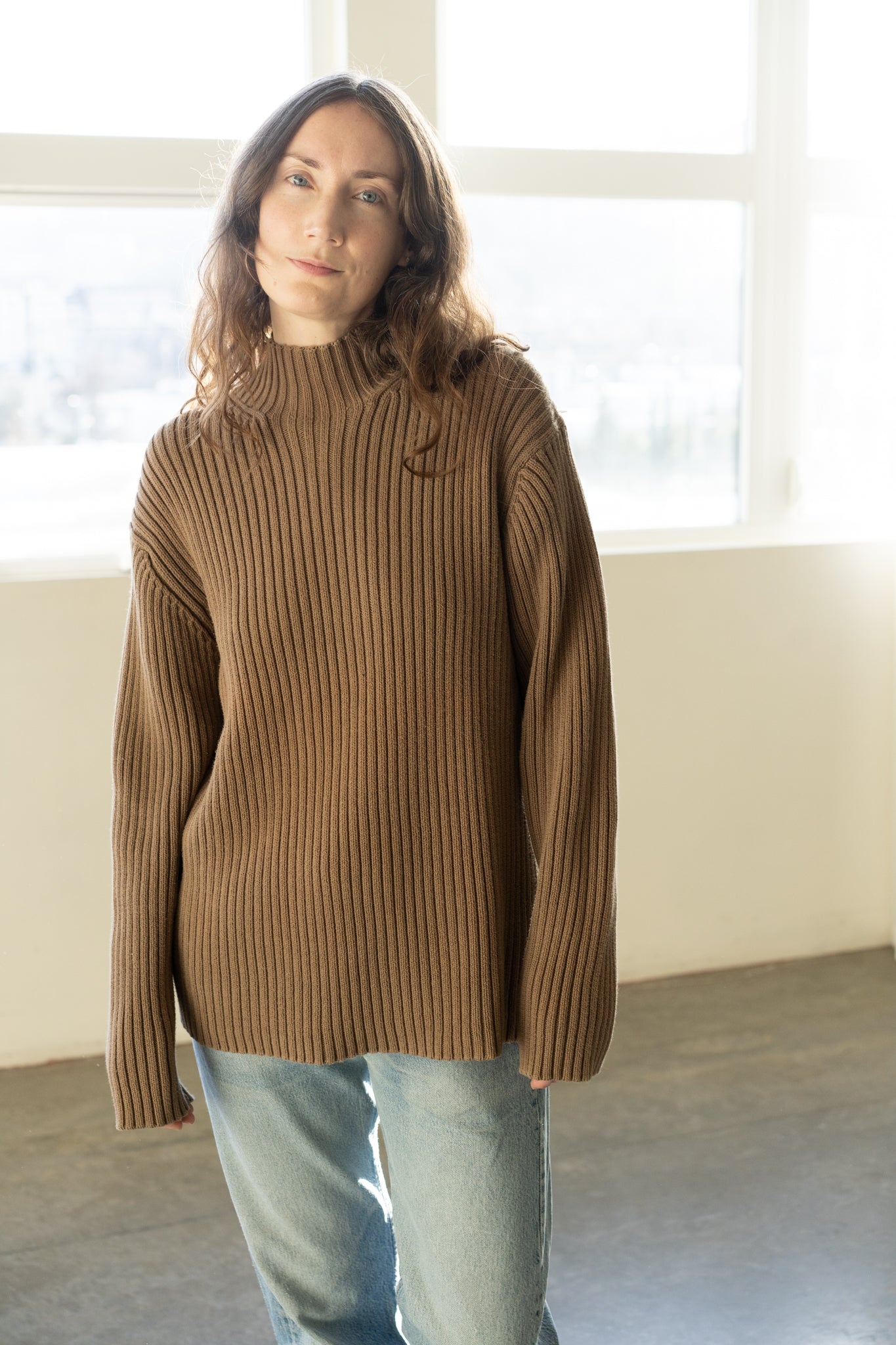 Ribbed Cotton Turtleneck