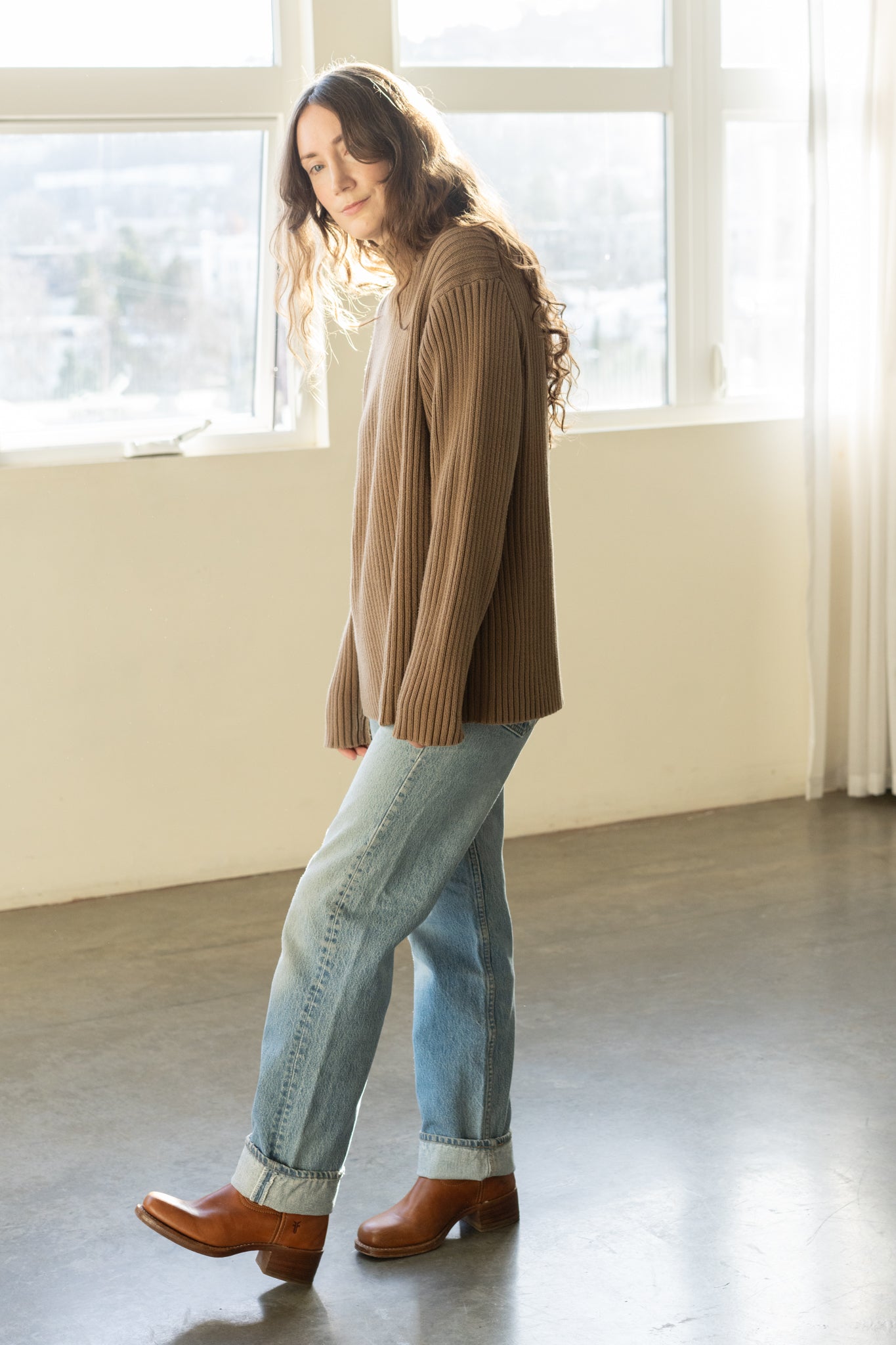 Ribbed Cotton Turtleneck