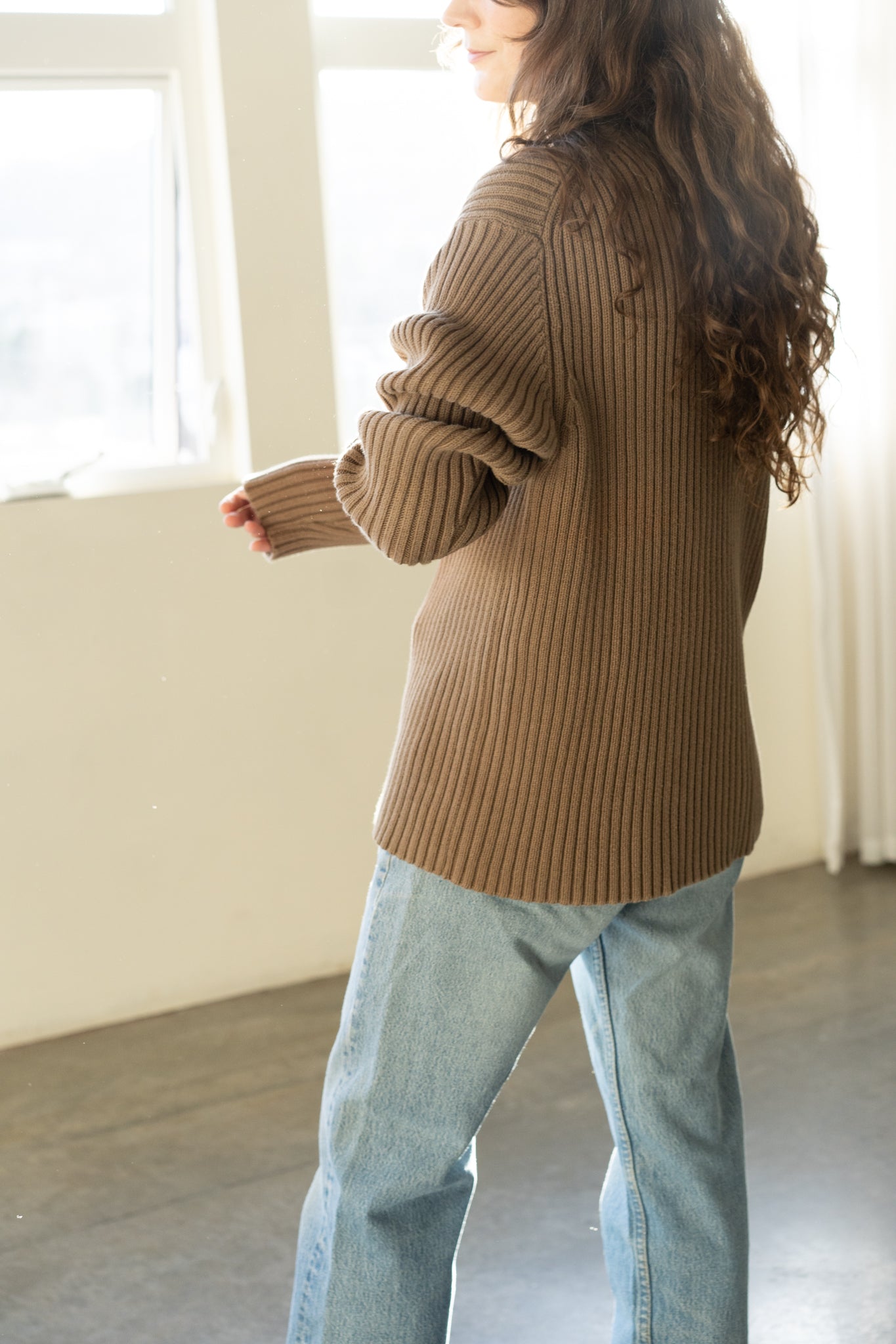 Ribbed Cotton Turtleneck