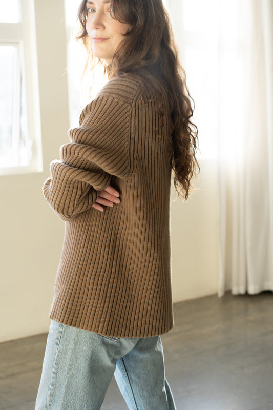 Ribbed Cotton Turtleneck