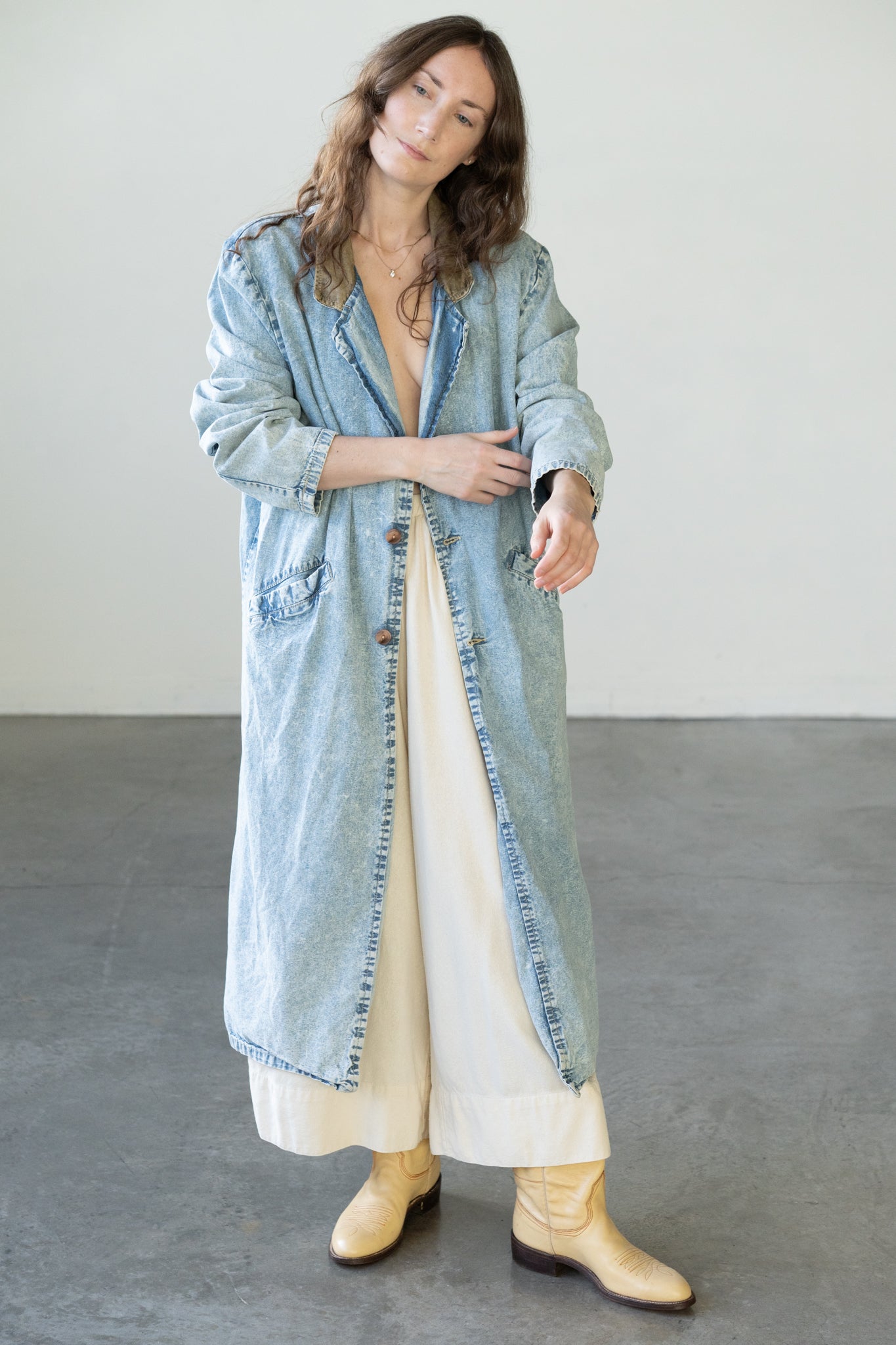 Washed Denim Duster