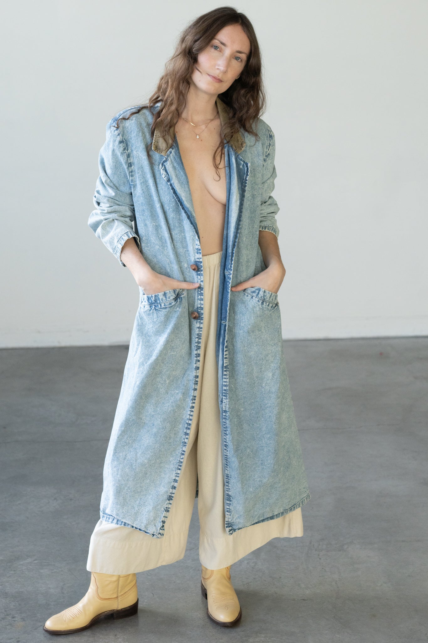 Washed Denim Duster