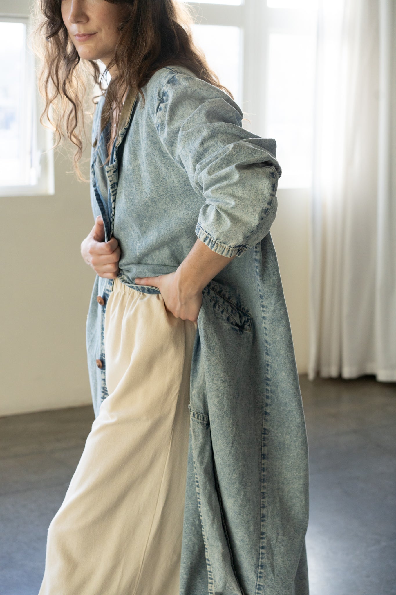 Washed Denim Duster