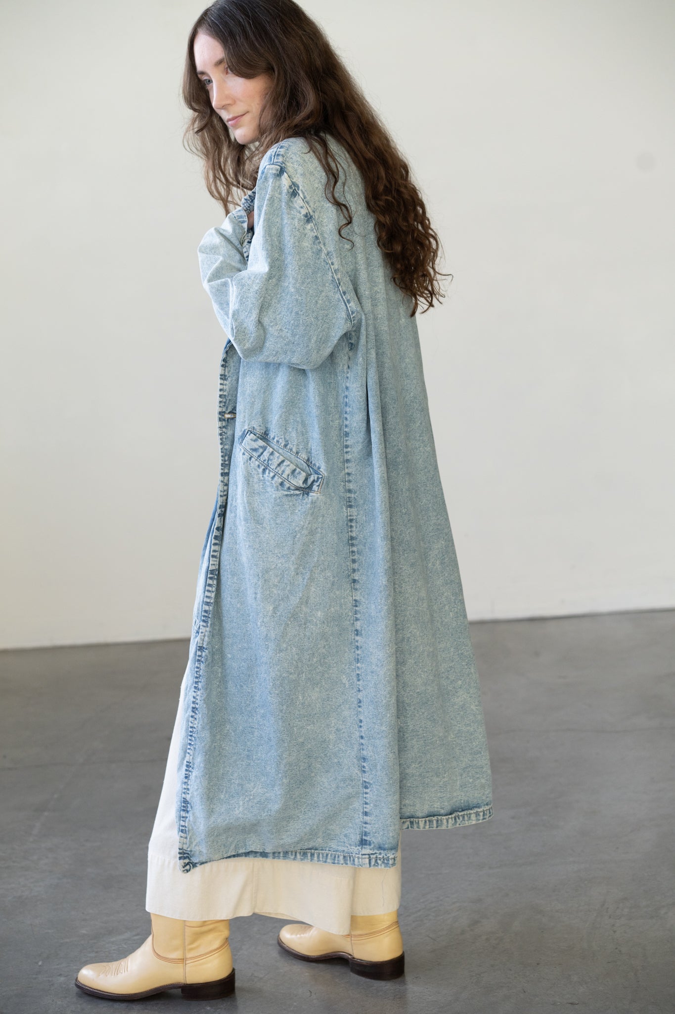 Washed Denim Duster