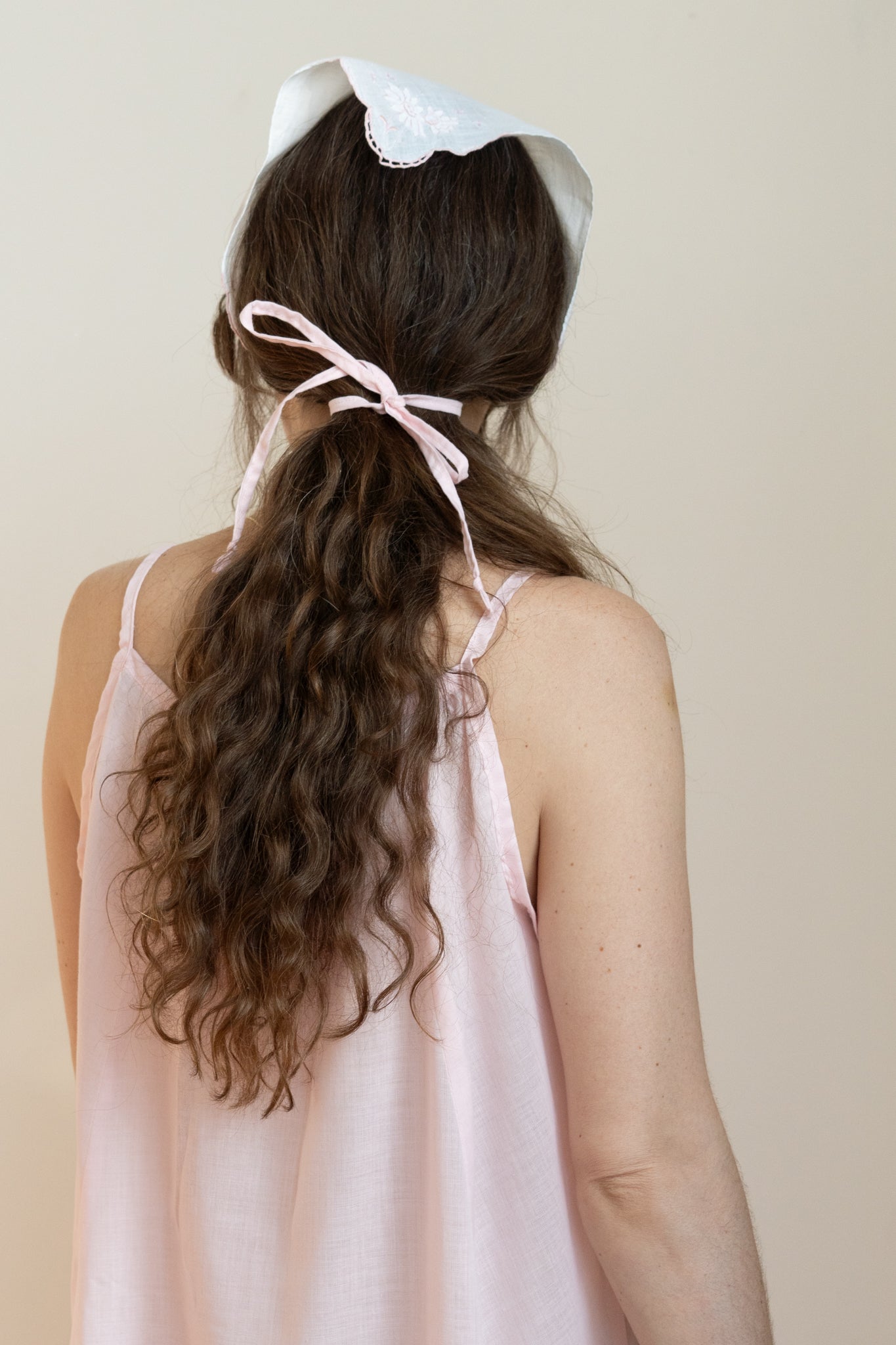 Blush Embroidered Head Scarf