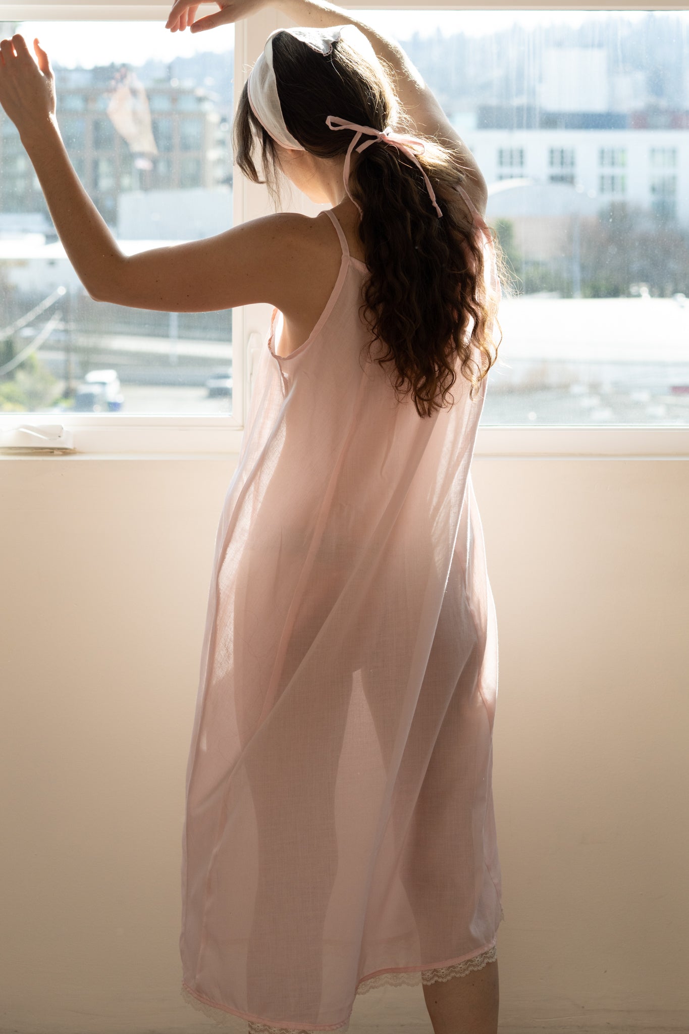 Blush Embroidered Head Scarf