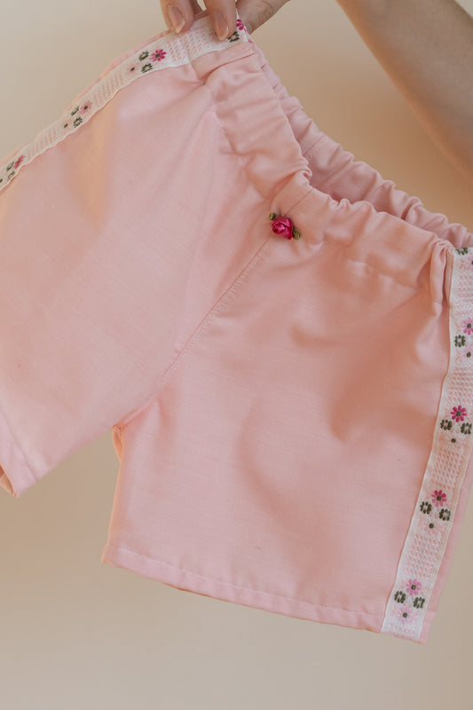 Pink Blossom Track Shorts (Girls)