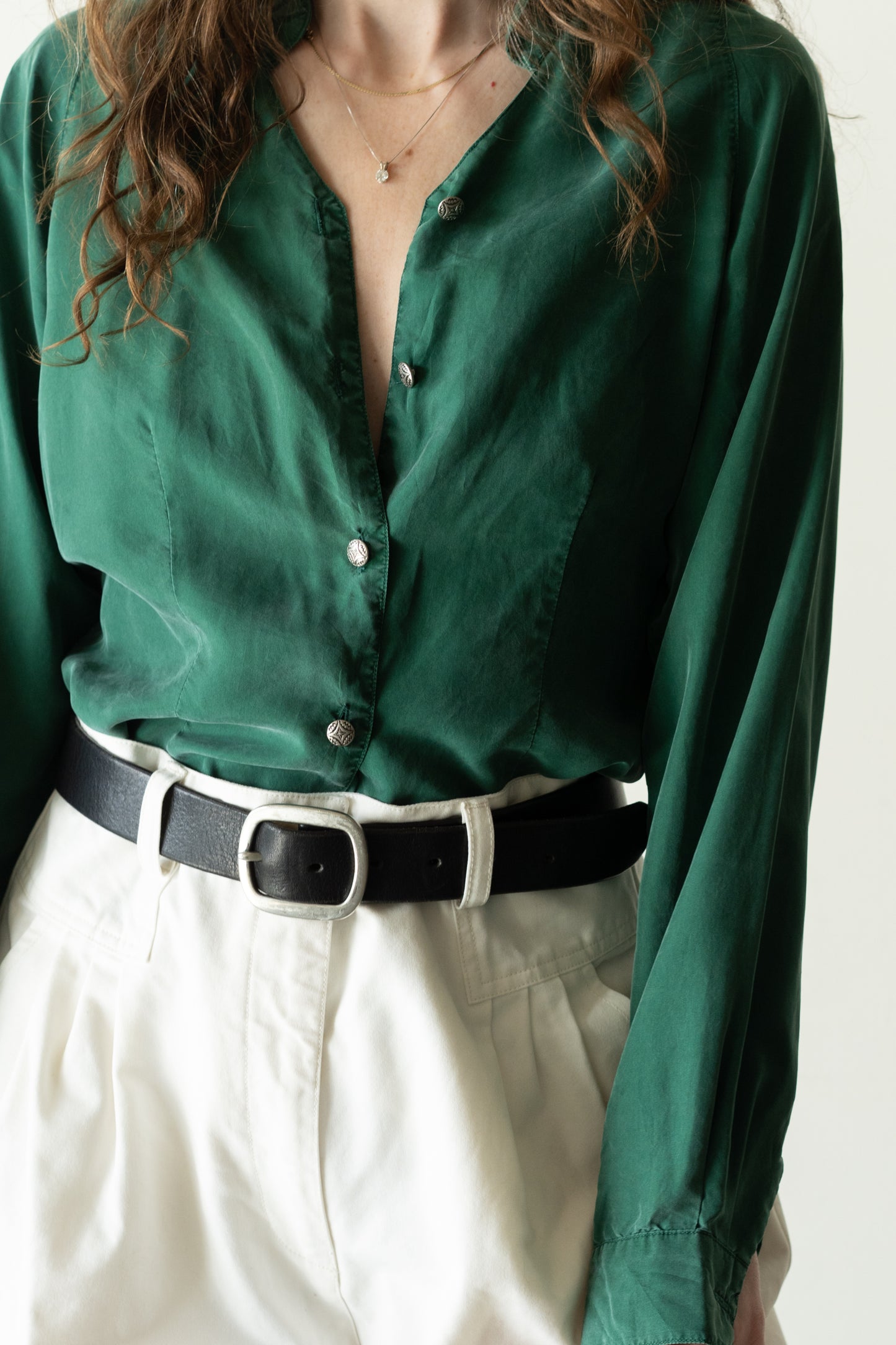 Emerald Silk Blouse