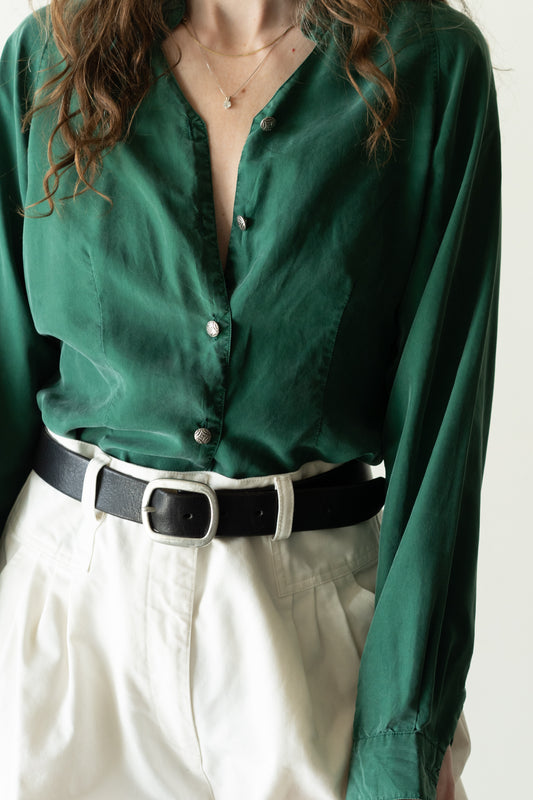 Emerald Silk Blouse
