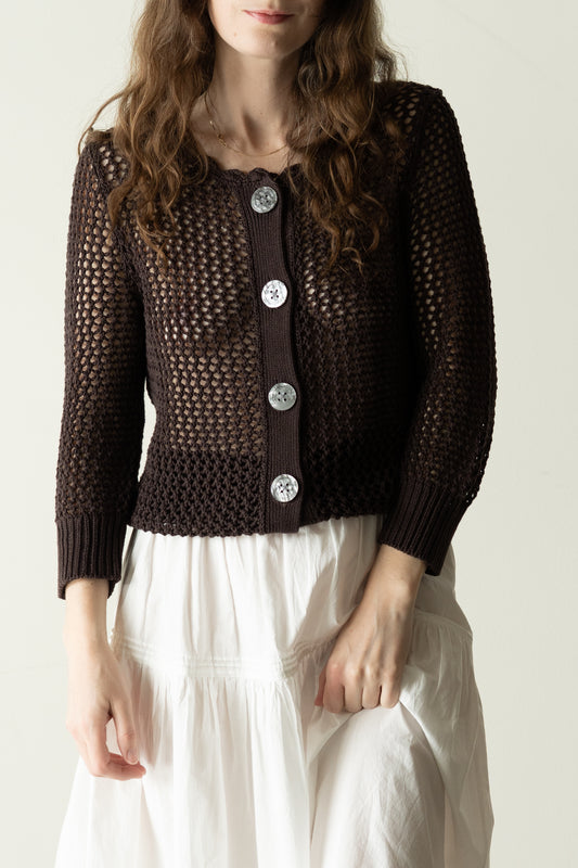 Open Knit Cotton Cardigan